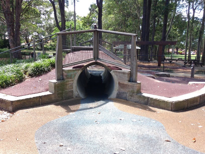 Willoughby Park Playground mound slide and tunnel