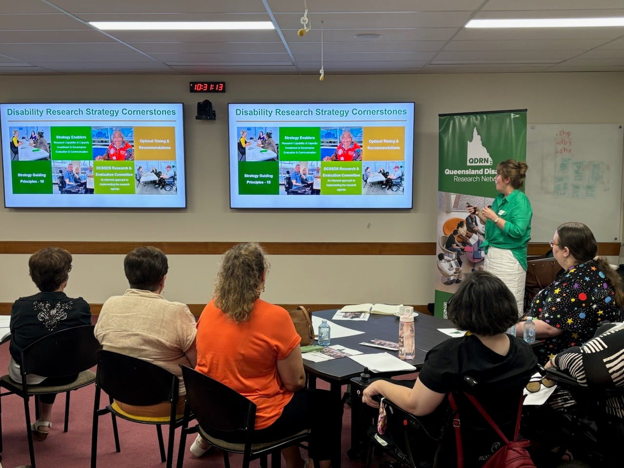 Dr. Talitha Kingsmill presenting at the QDRN 2024 Final Event at the University of Southern Queensland, Toowoomba Campus.