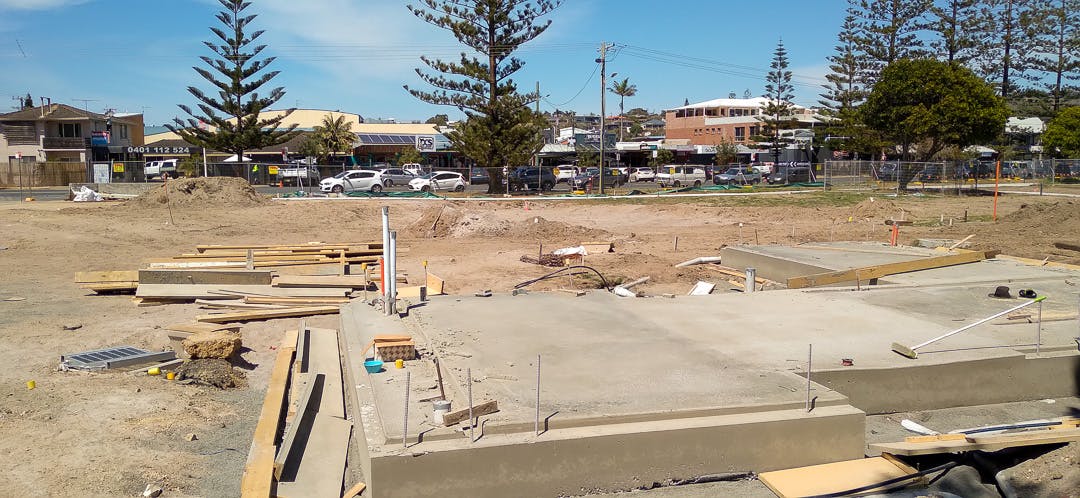The slab has been poured for the new amenities building.
