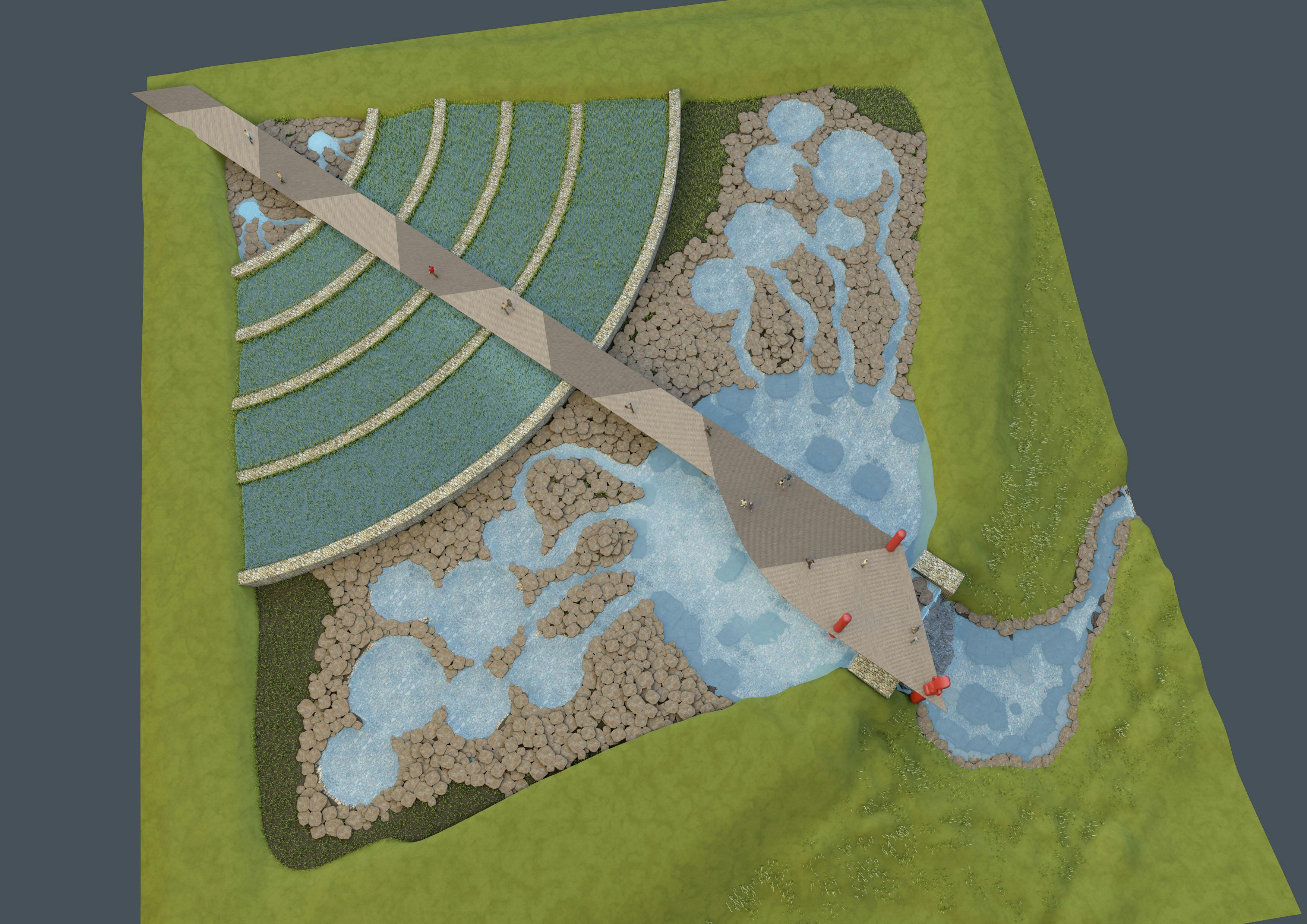 Overhead shot of the proposed Water Restoration Land Contact Bed