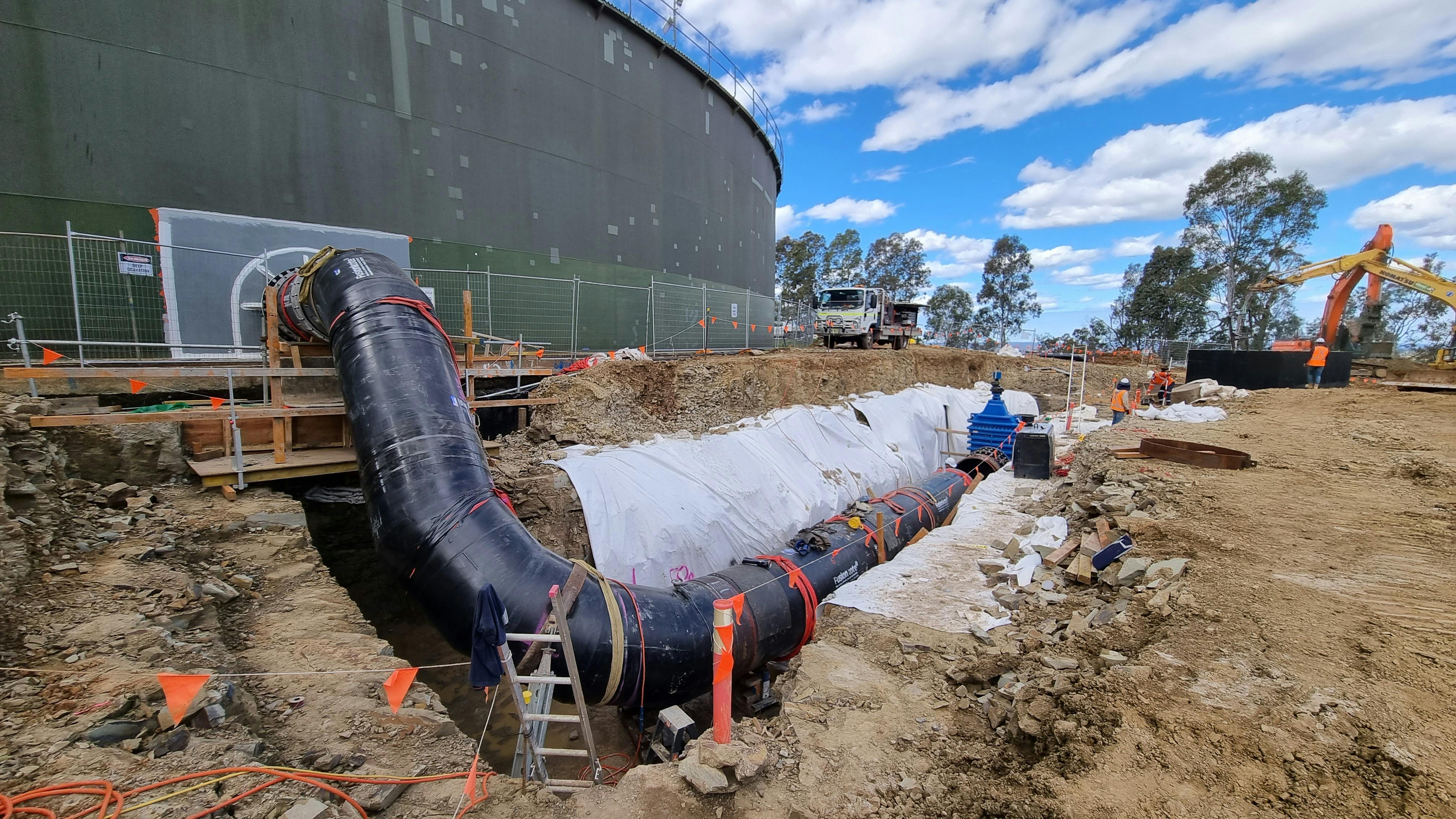 Cecil Park Reservoir pipe connection - September 2021
