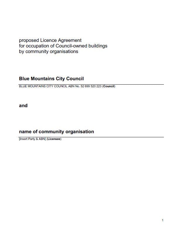 draft licence agreement