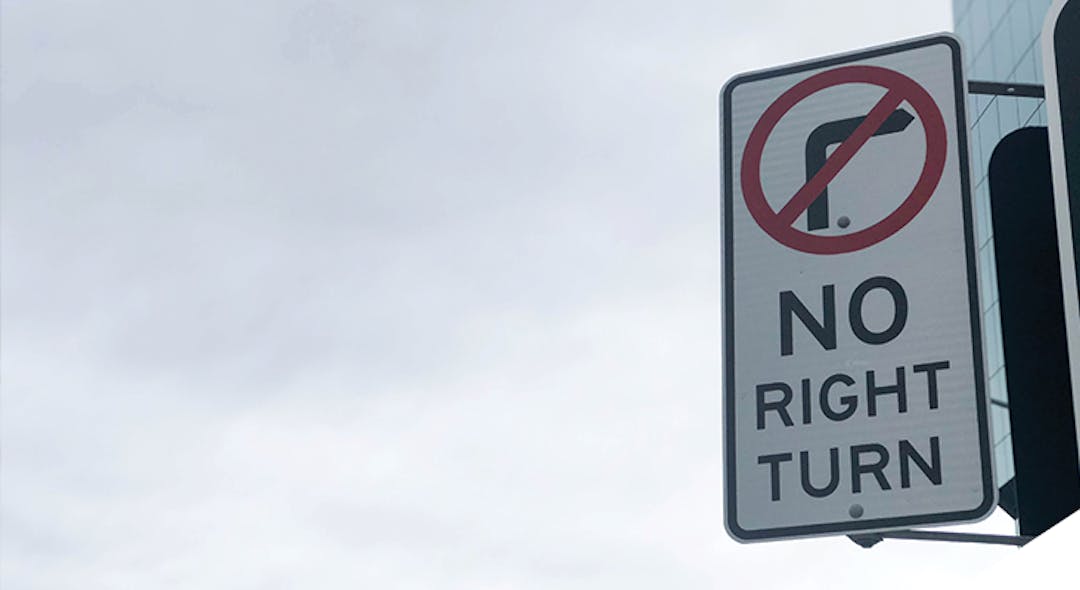 No right turn