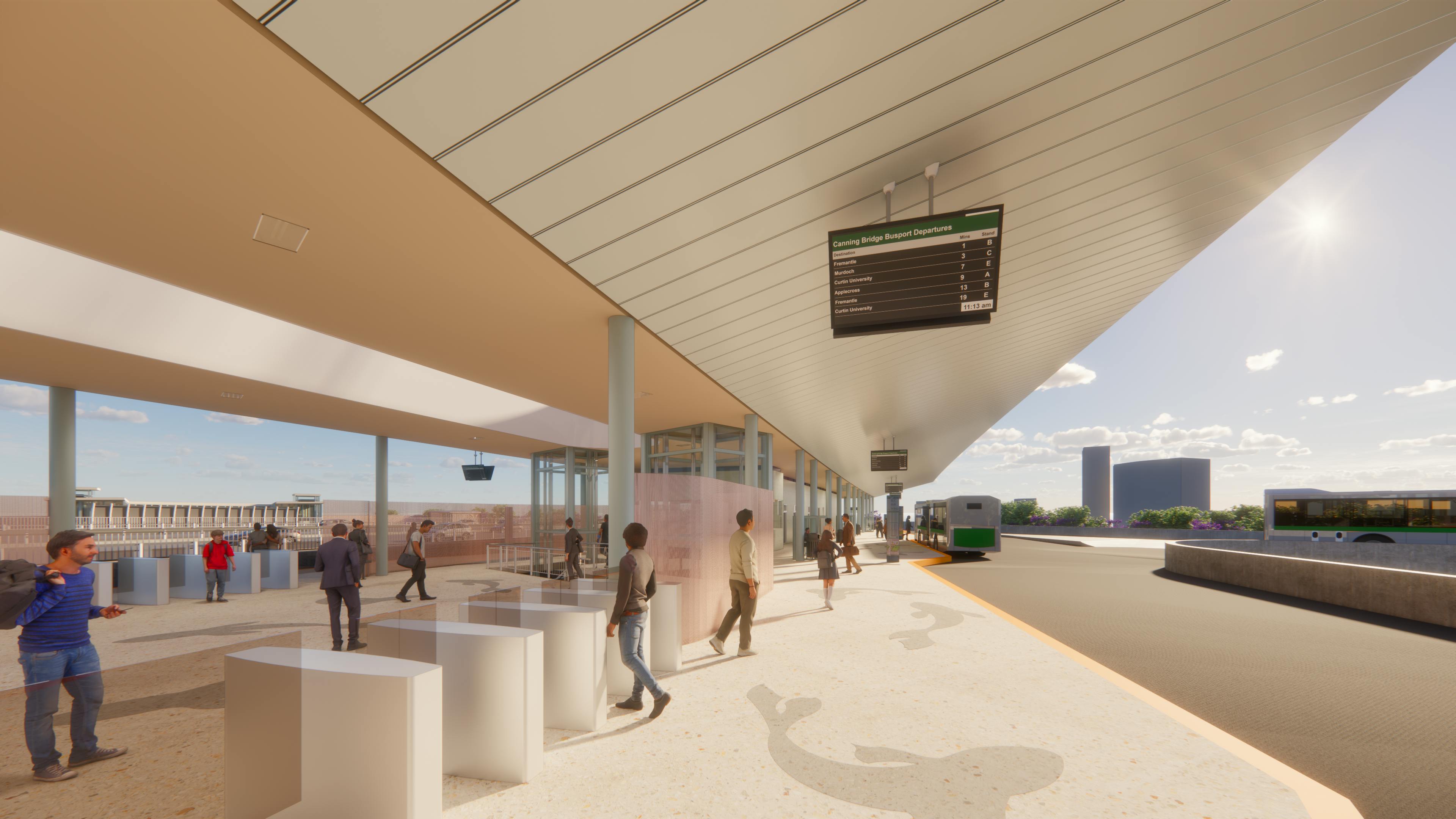 ARTIST'S IMPRESSION OF THE FUTURE BUS STATION PLATFORM