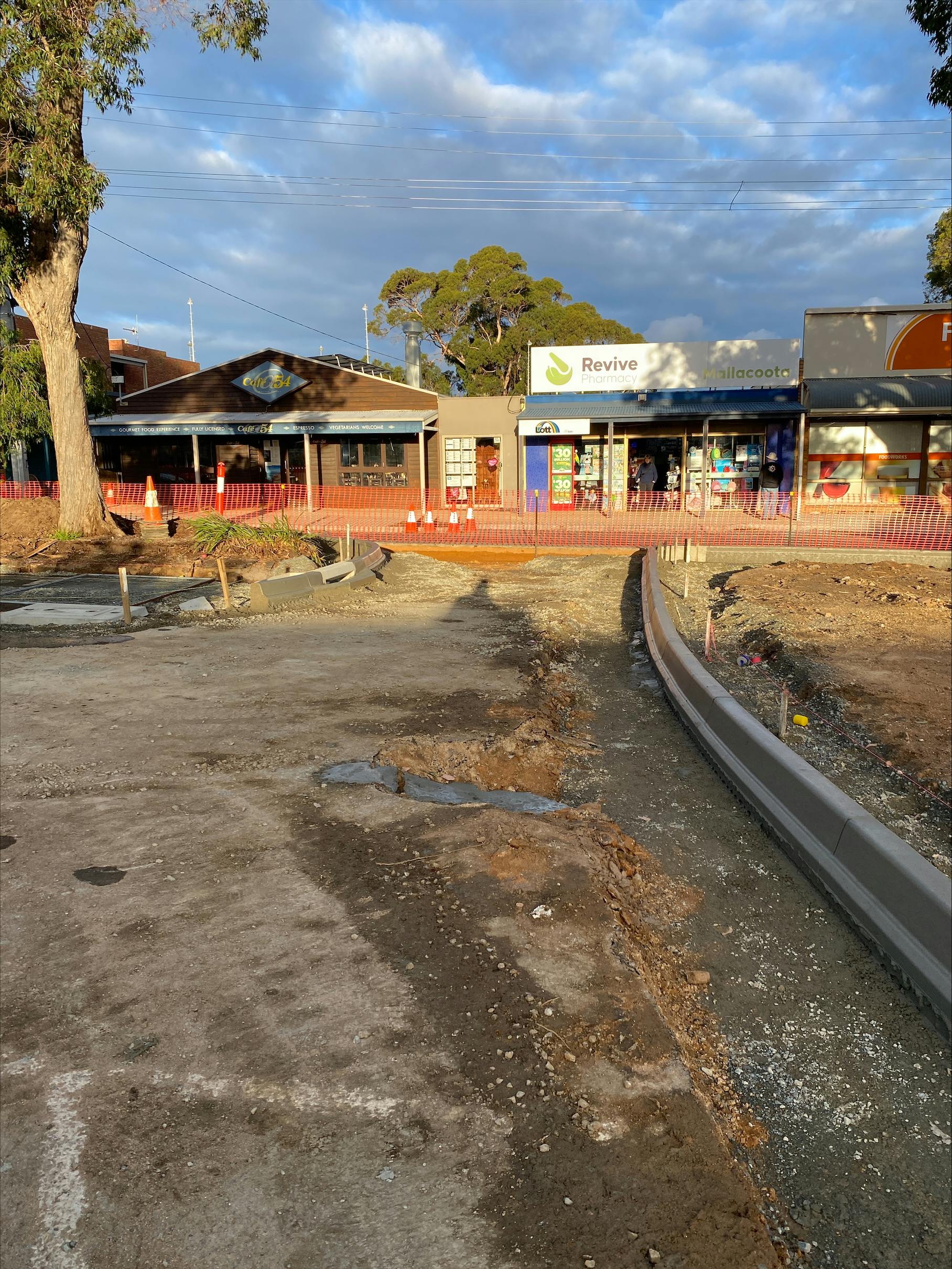 road preparation; new kerb