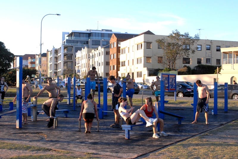 Bondi Park fitness station in use