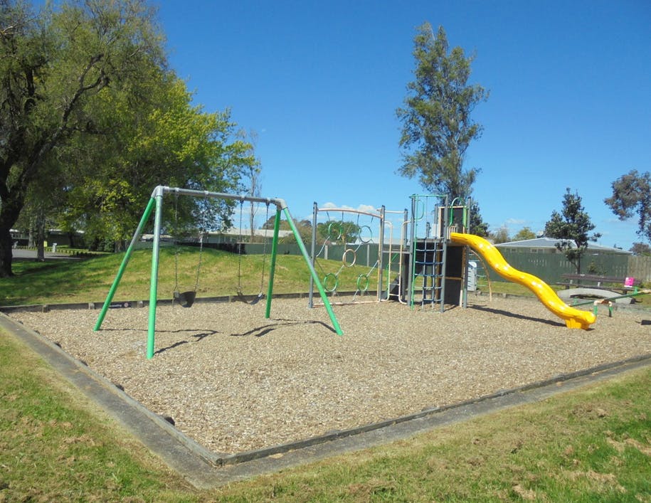 Existing playground provides swinging, rocking, climbing and sliding experiences at Te Ara Tāwhana Park.