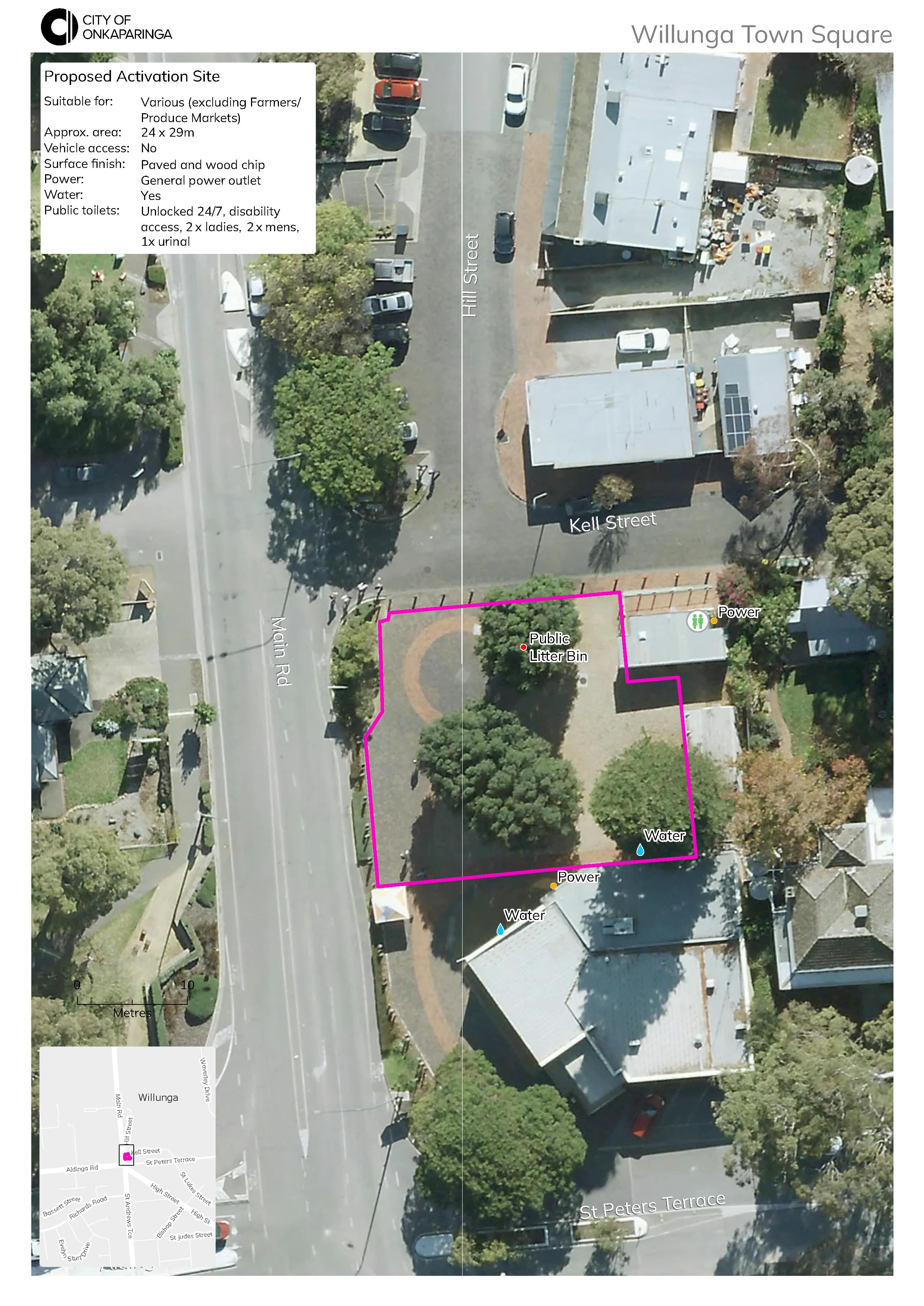 Proposed PopUp Commercial Activation Site Willunga Town SquareN