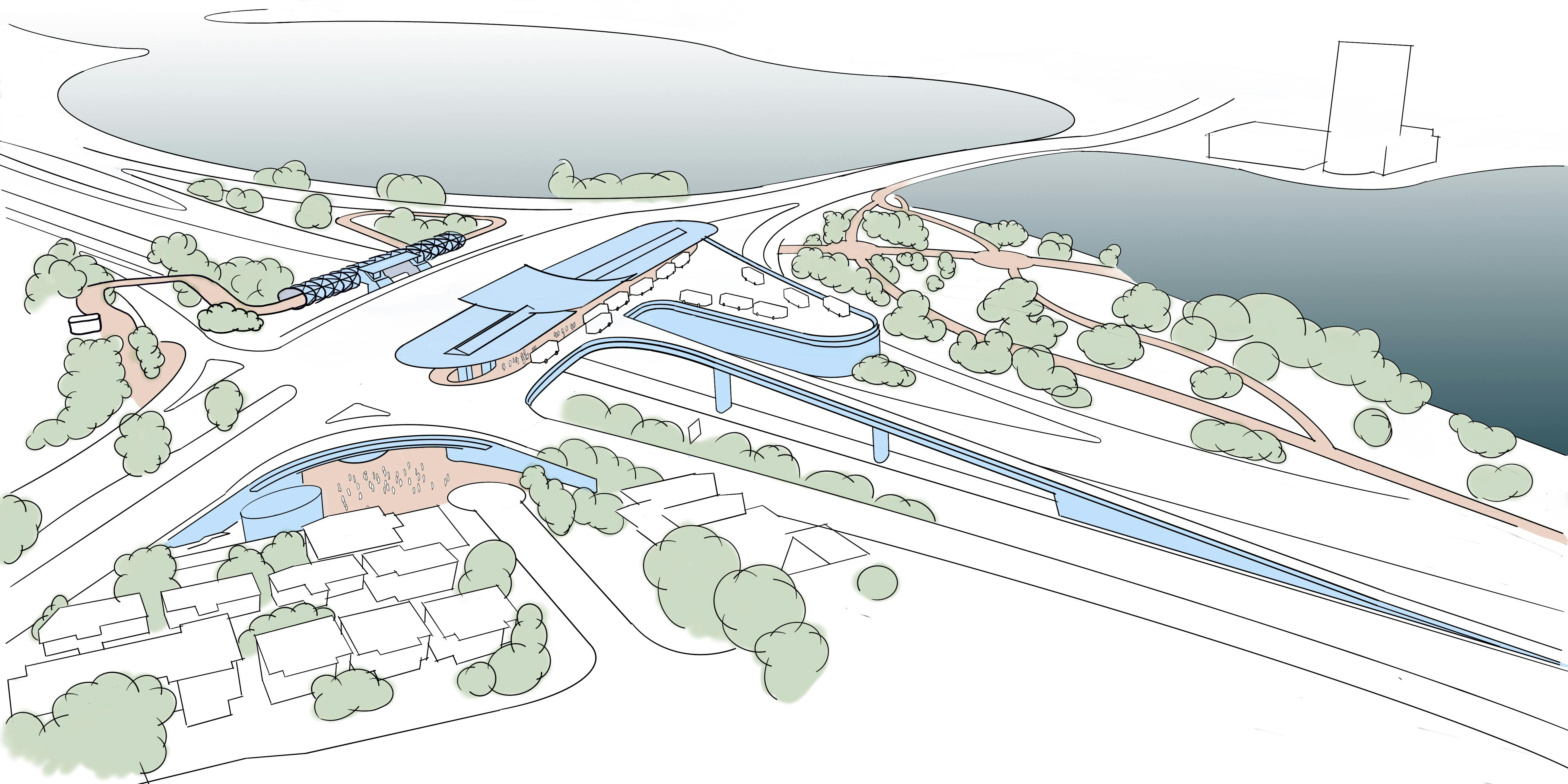 ARTIST'S IMPRESSION OF THE FUTURE CANNING BRIDGE BUS INTERCHANGE 