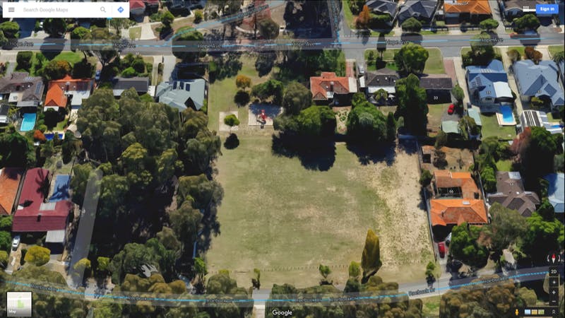 Aerial view of Hope Ave Reserve