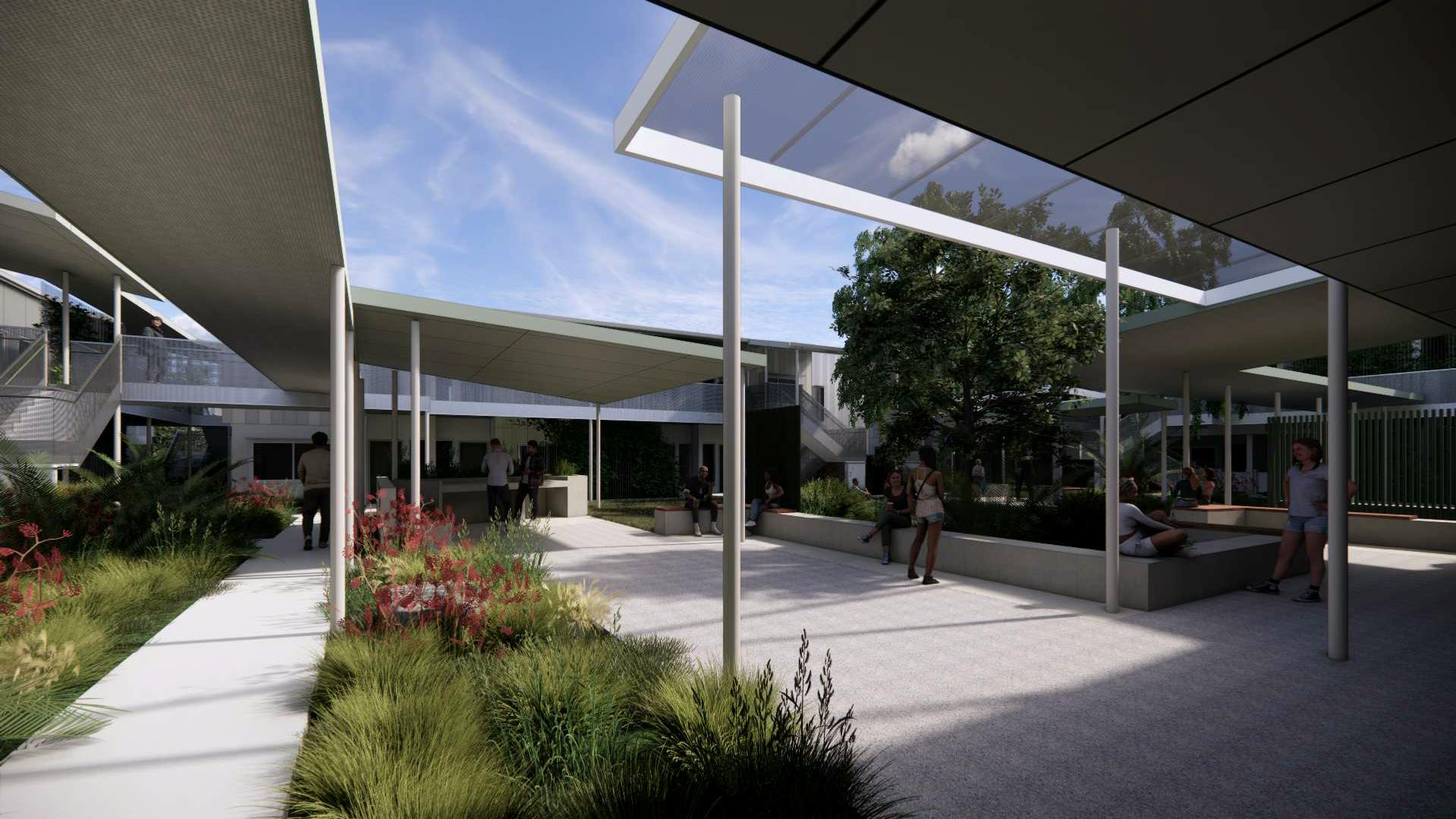 Architect rendering of Courtyard view