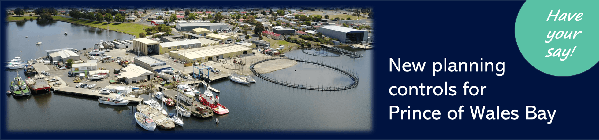 Photograph of industrial foreshore showing various uses at Prince of Wales Bay.