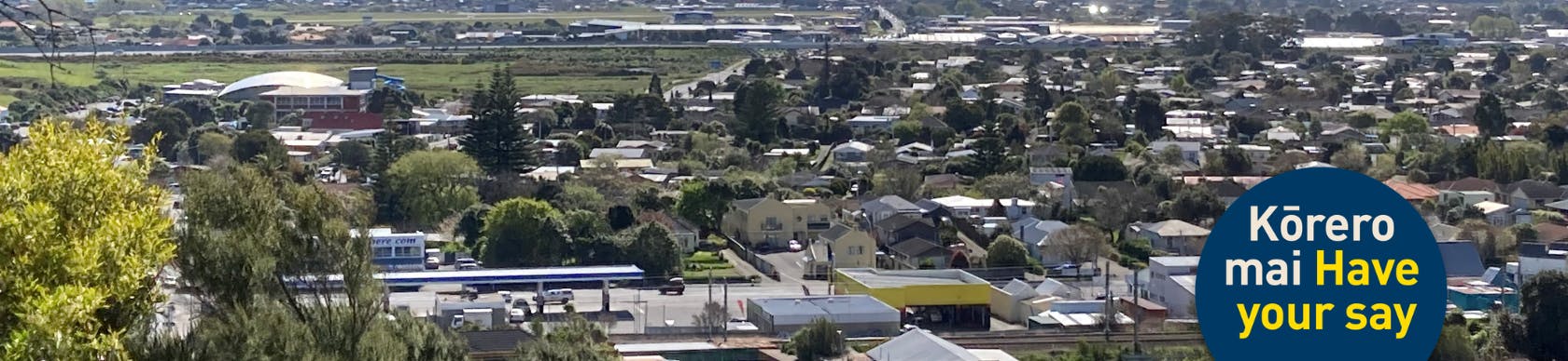 Aerial view of buildings in Paraparaumu