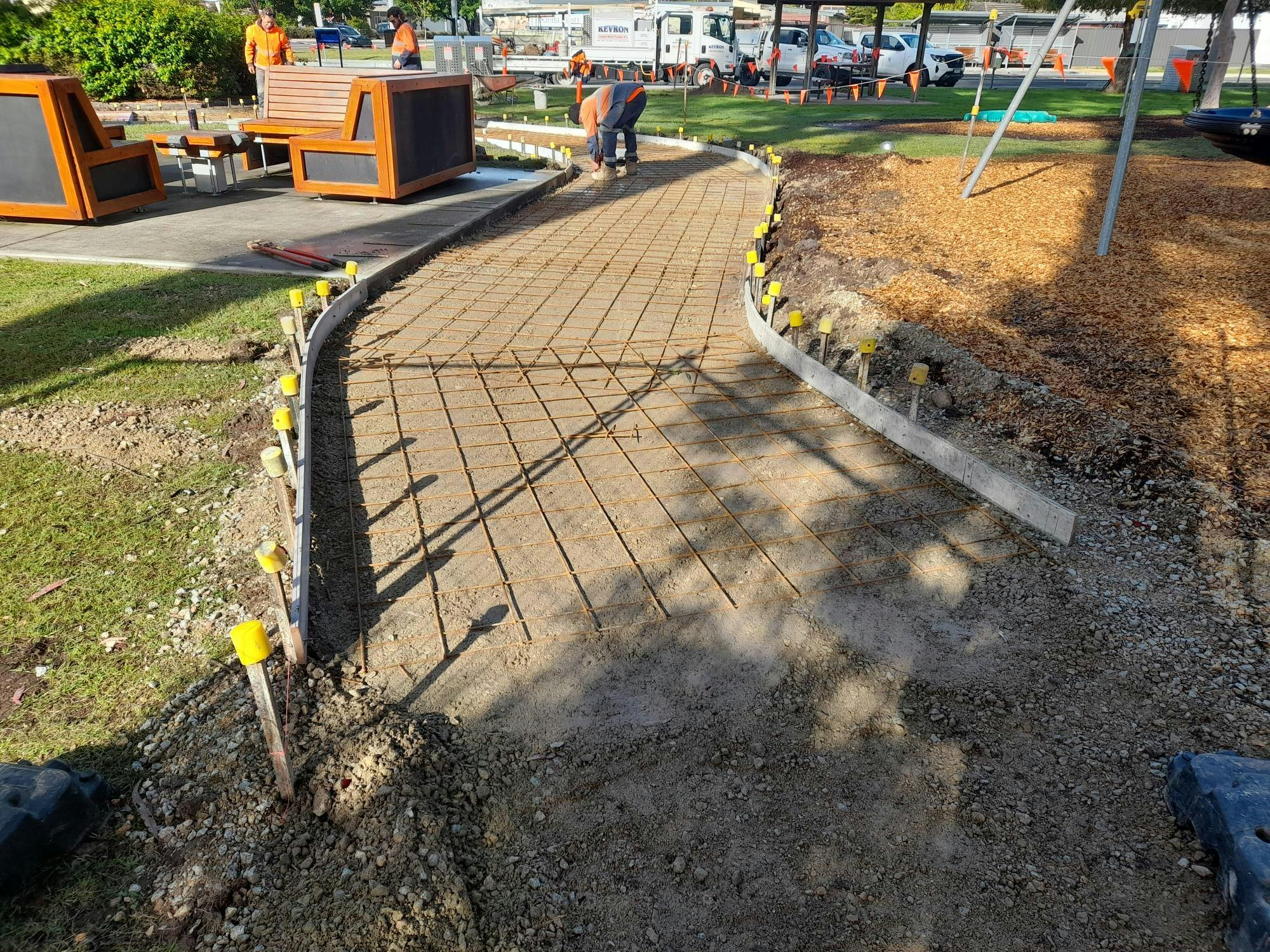Footpaths under construction - 17 October 2023