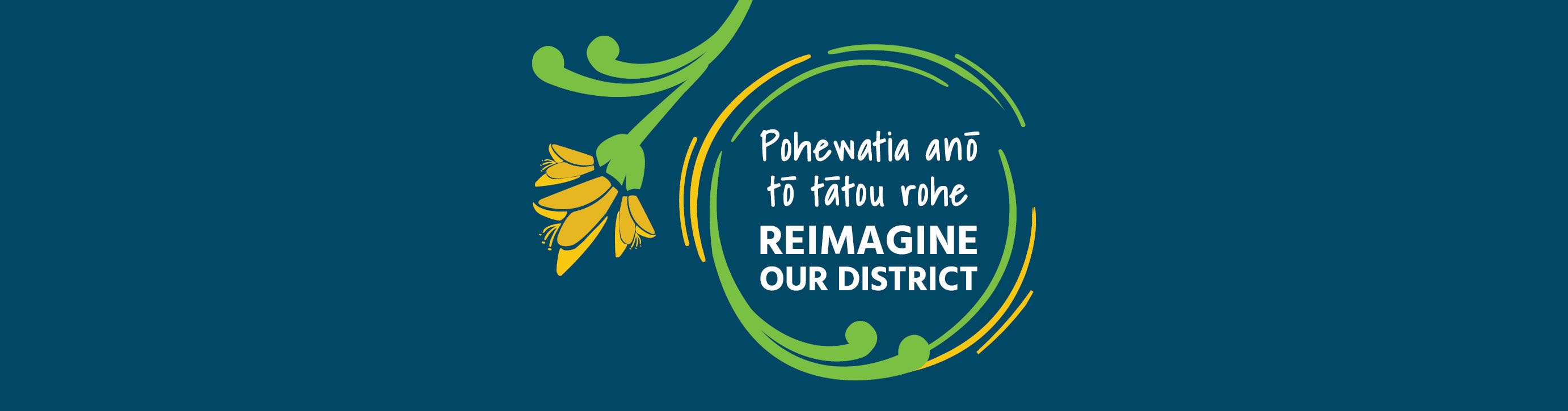 Reimagine our District - Pohewatia tō tātou rohe Banner