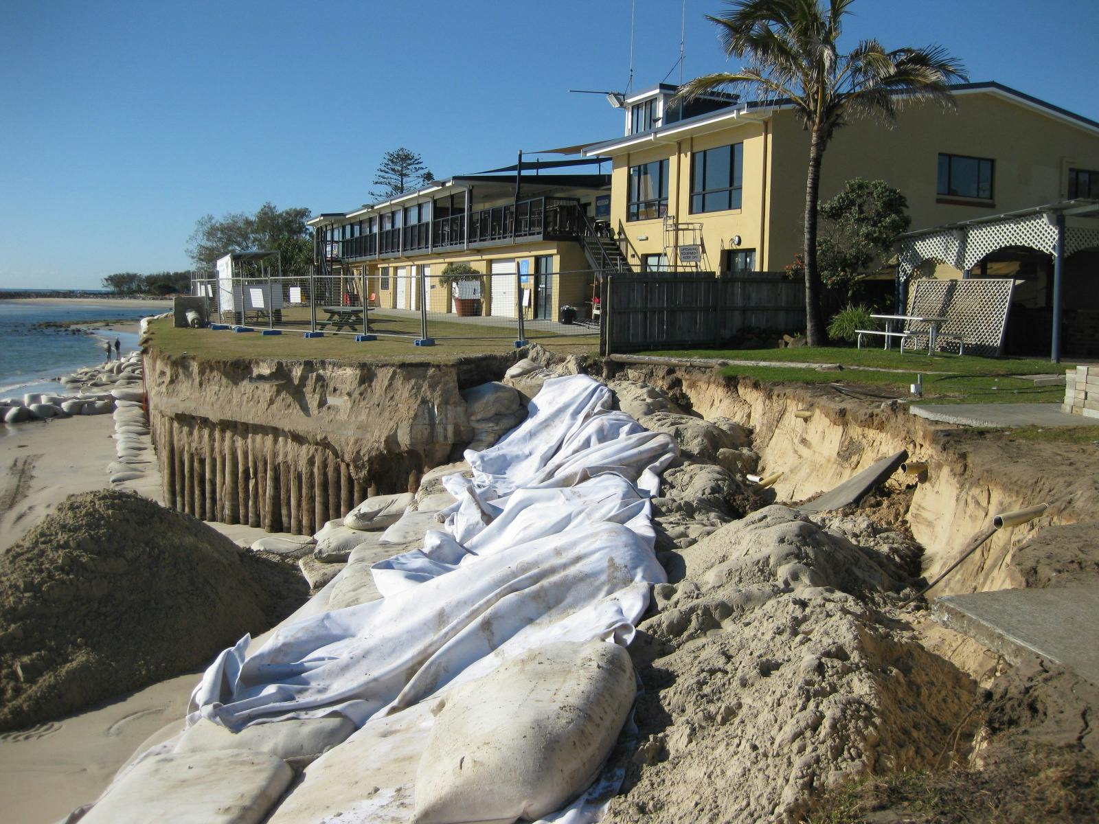 Erosion in front of the Cudgen Headland Surf Lifesaving Club 
