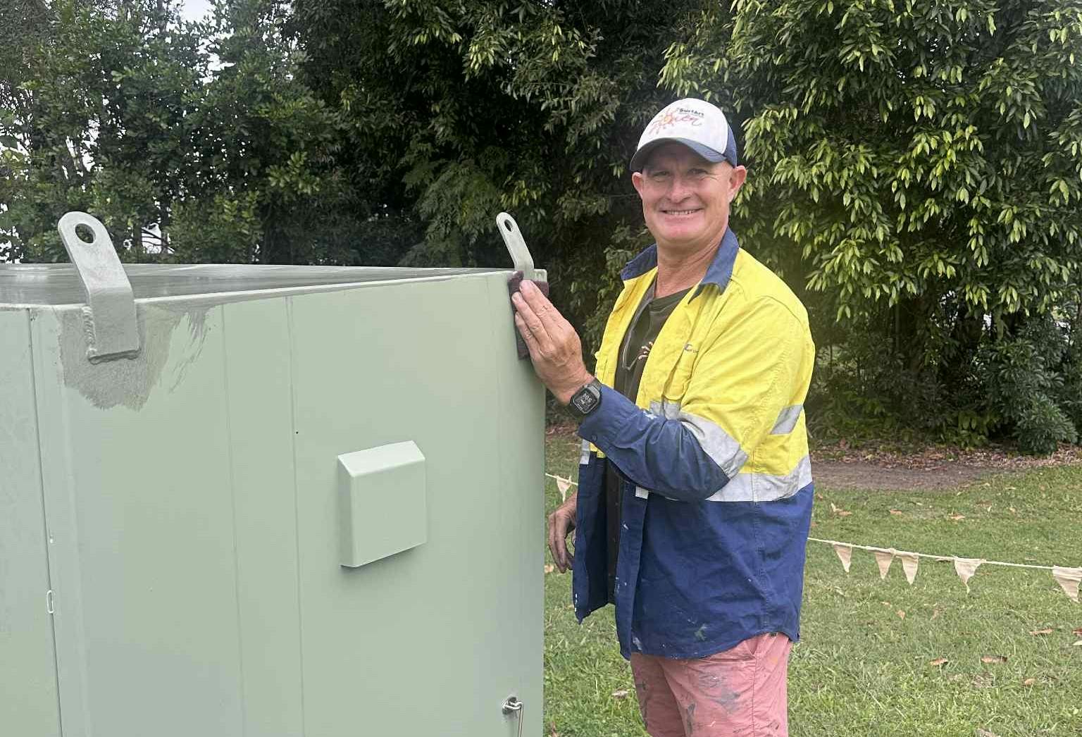 Owen prepping the site
