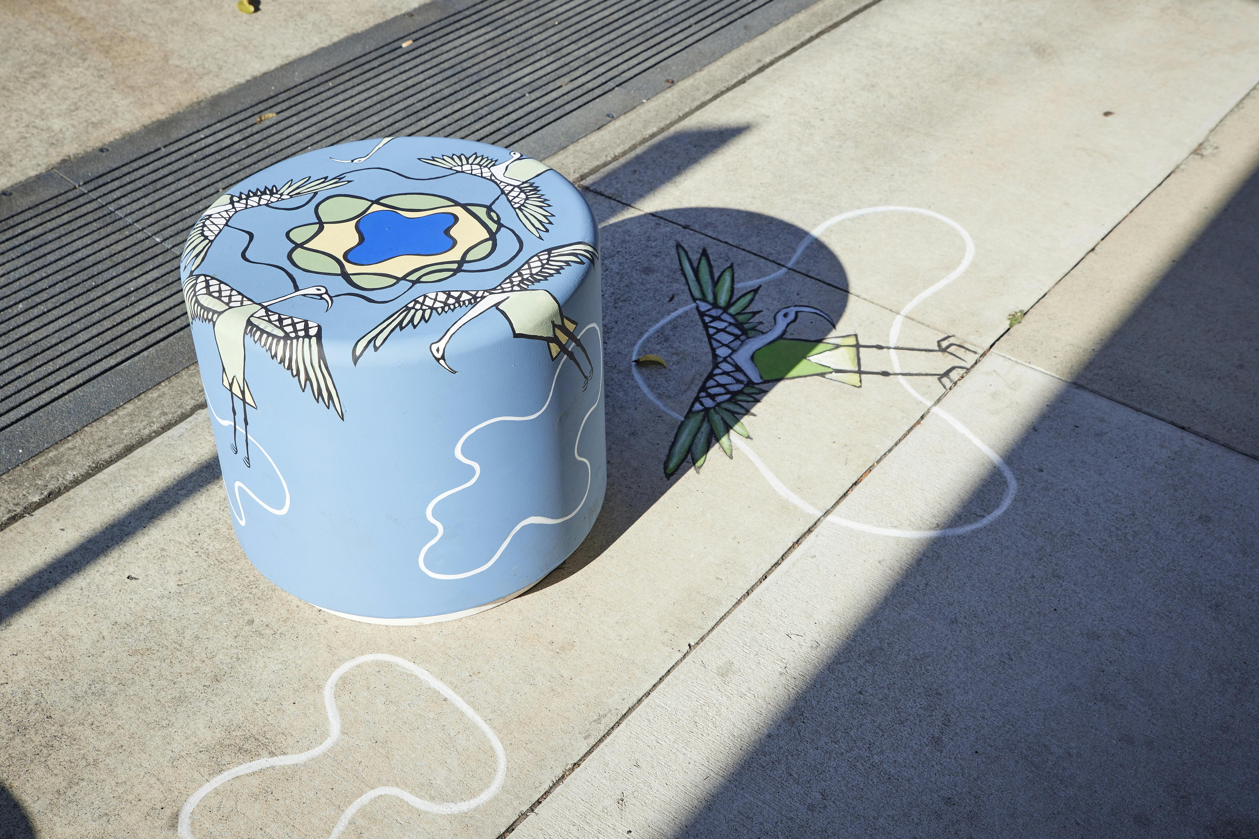 Phillip Hay's air themed artwork complimented with chalk art