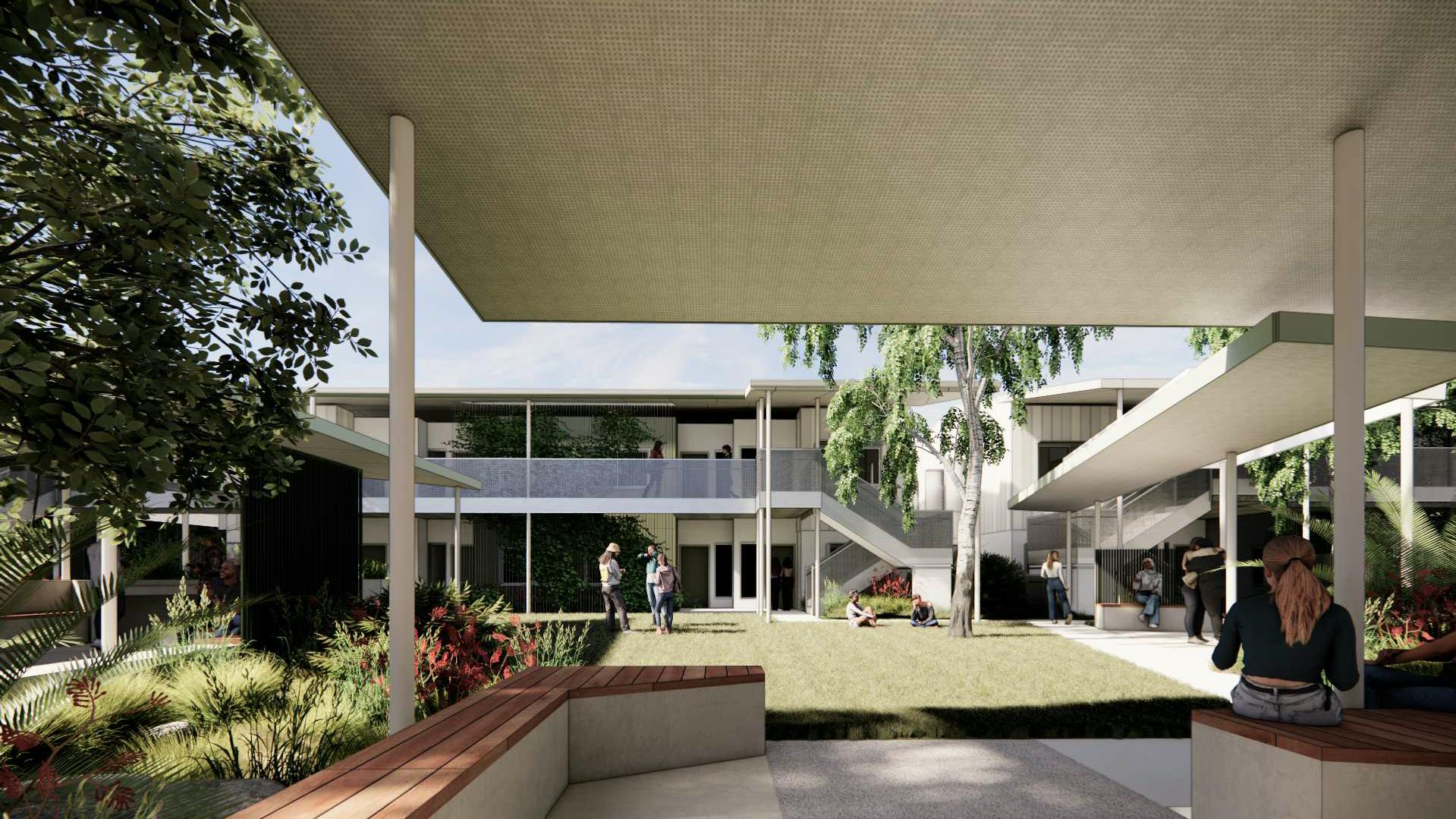 Architect rendering of Courtyard view