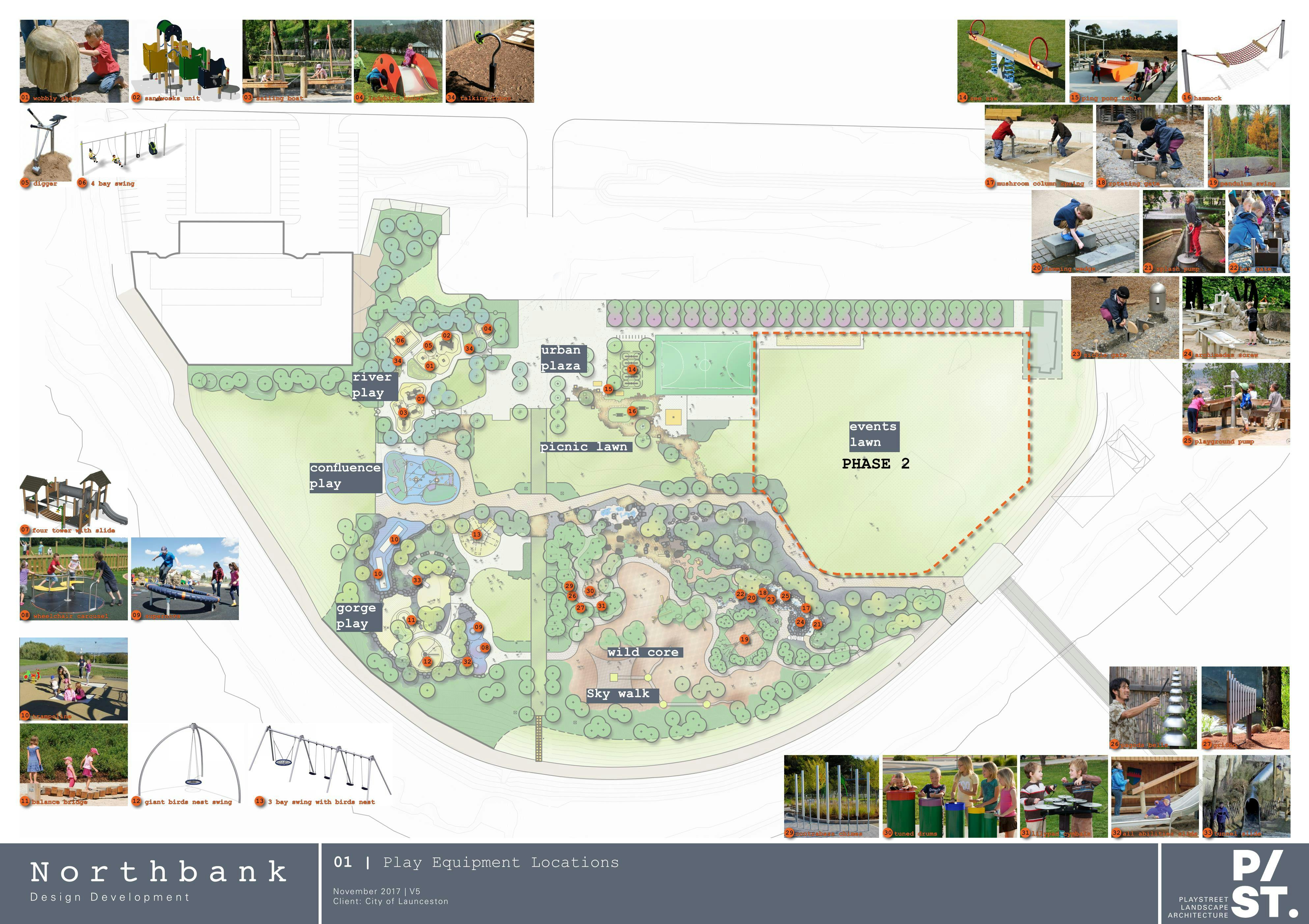 Northbank Play Equipment Loaction Map