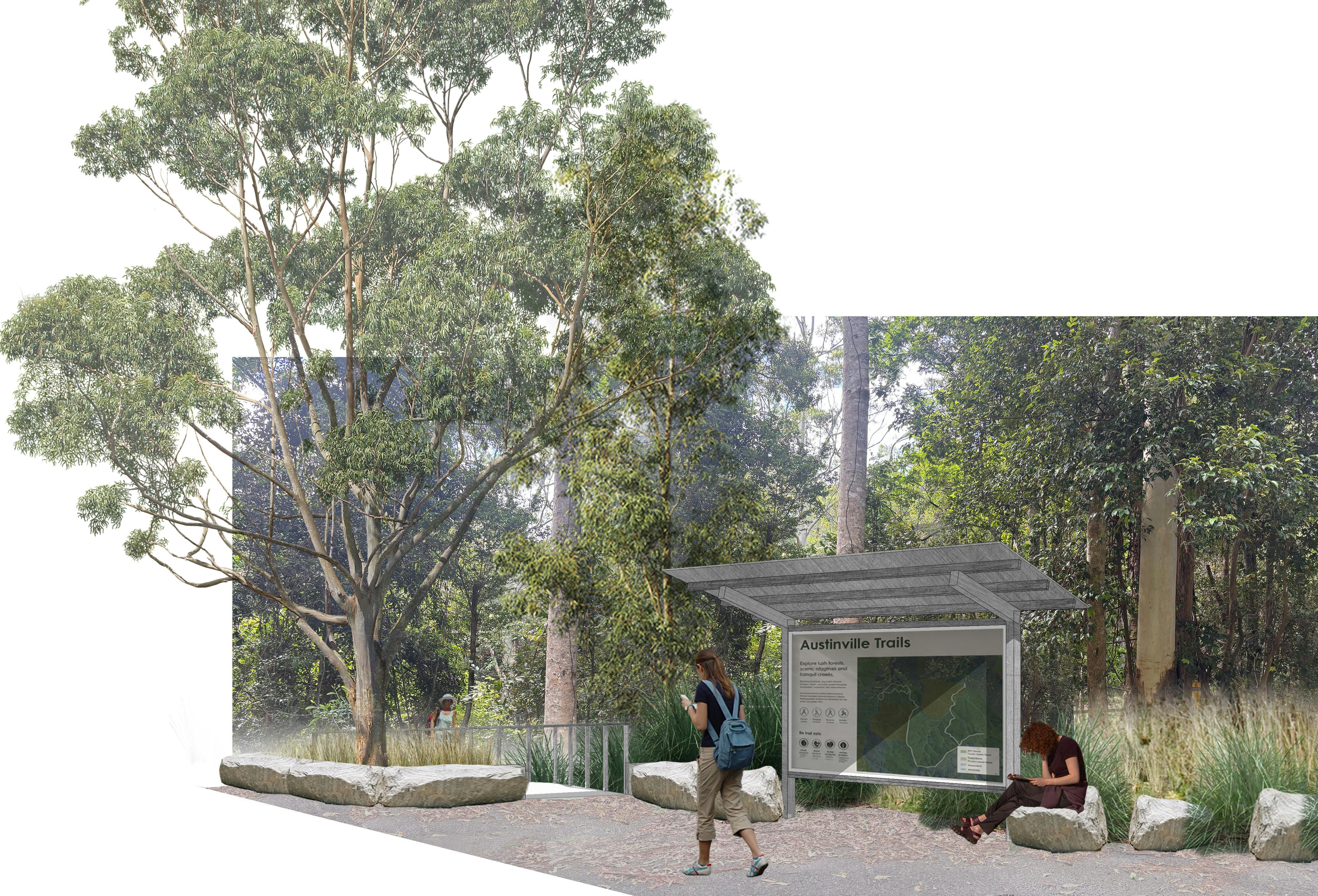 Entry boardwalk concept render