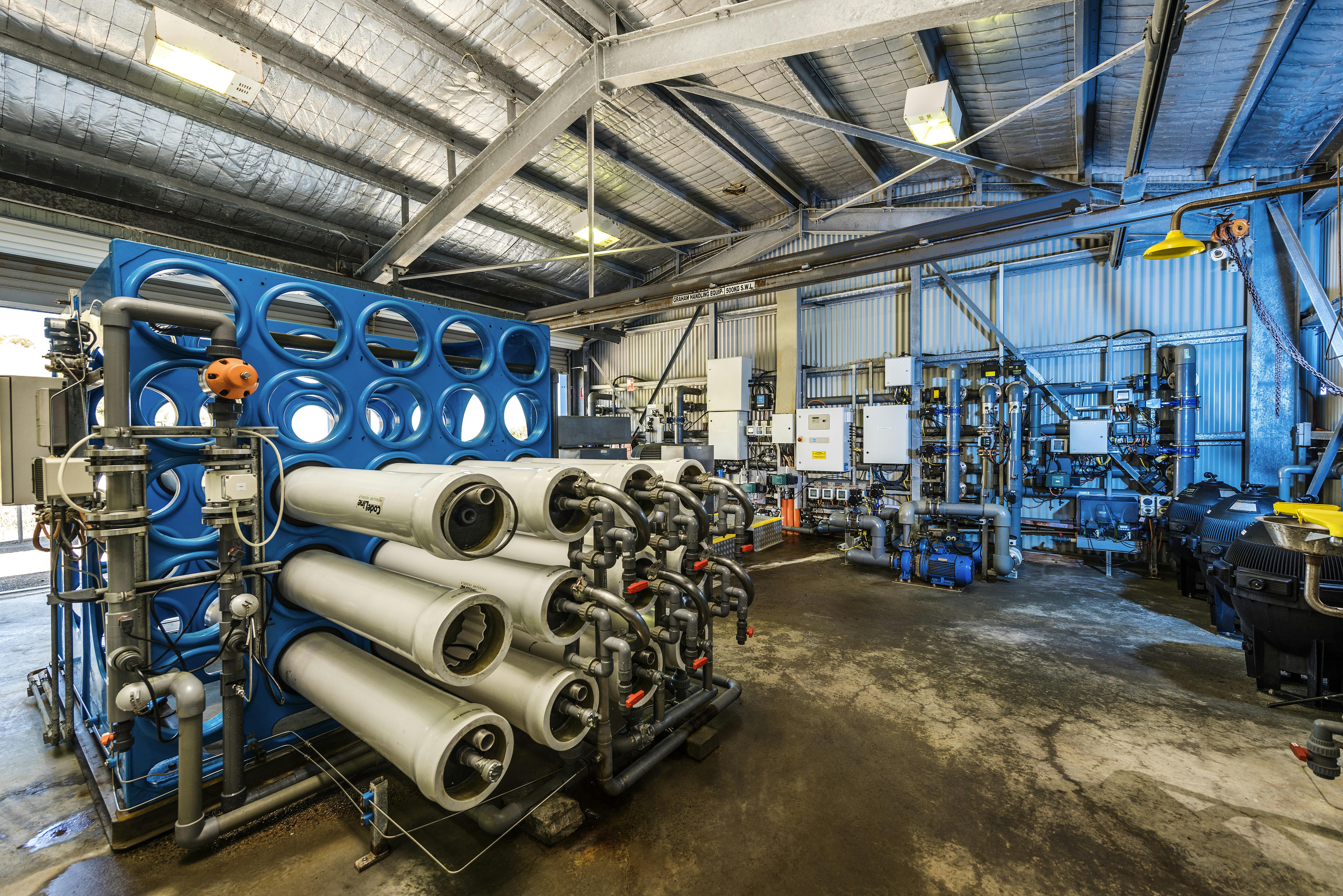 Inside the existing Penneshaw Desalination plant