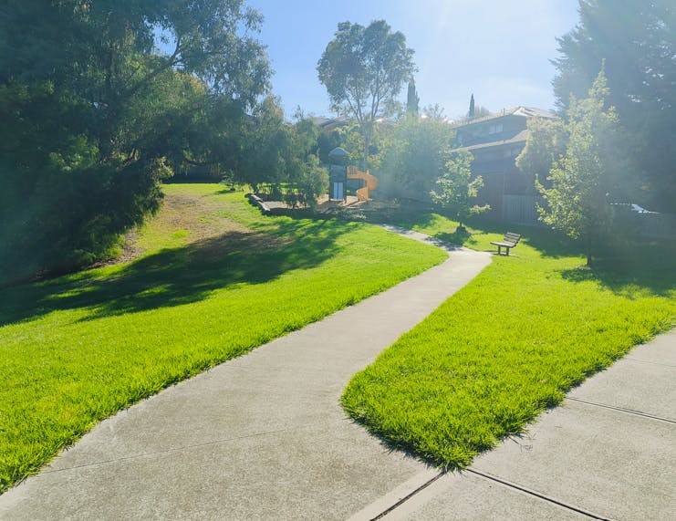 Existing footpath to playground