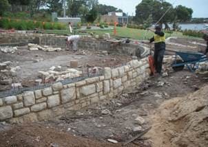 Example of stone edging around a Biofilter