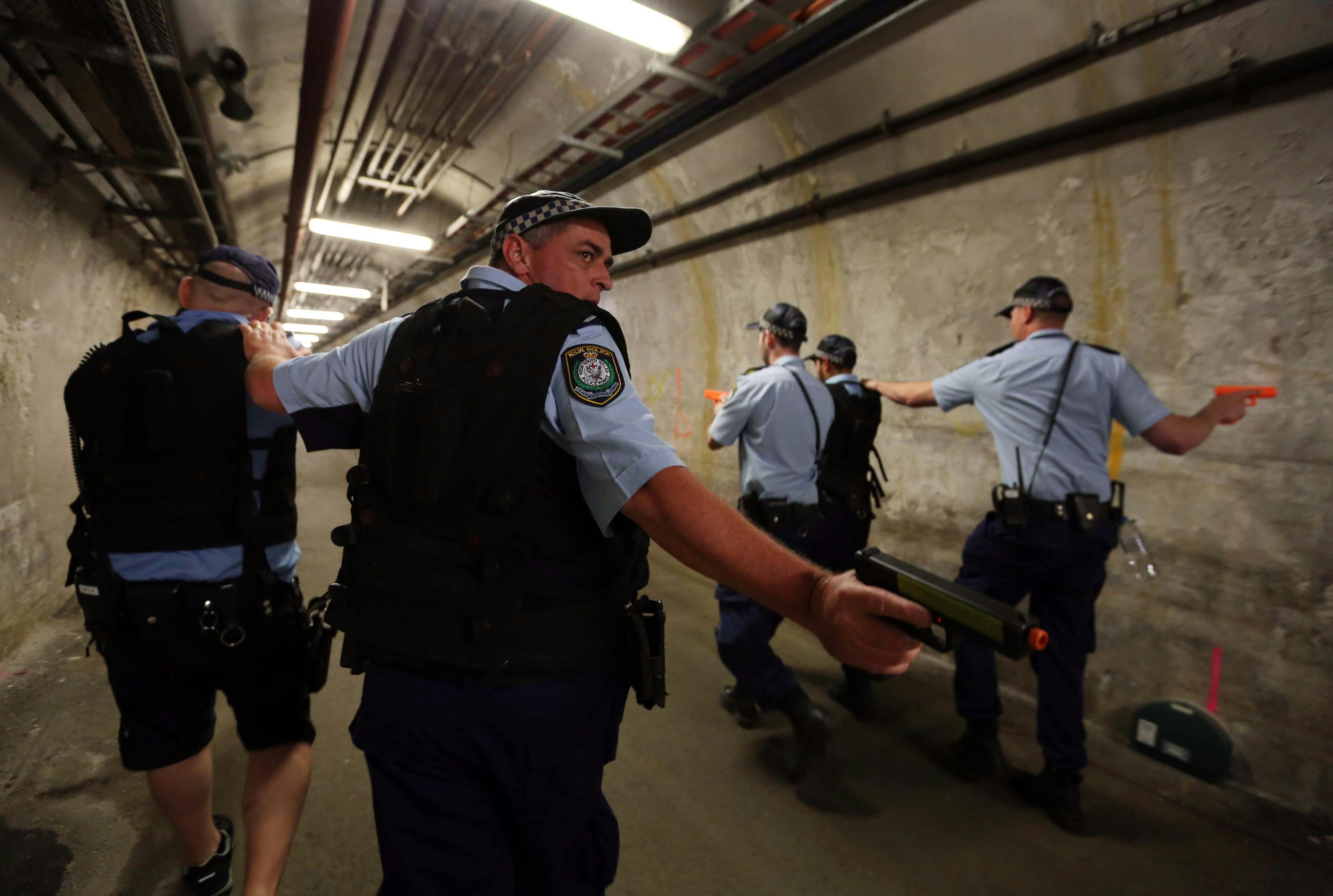 Police in the tunnel