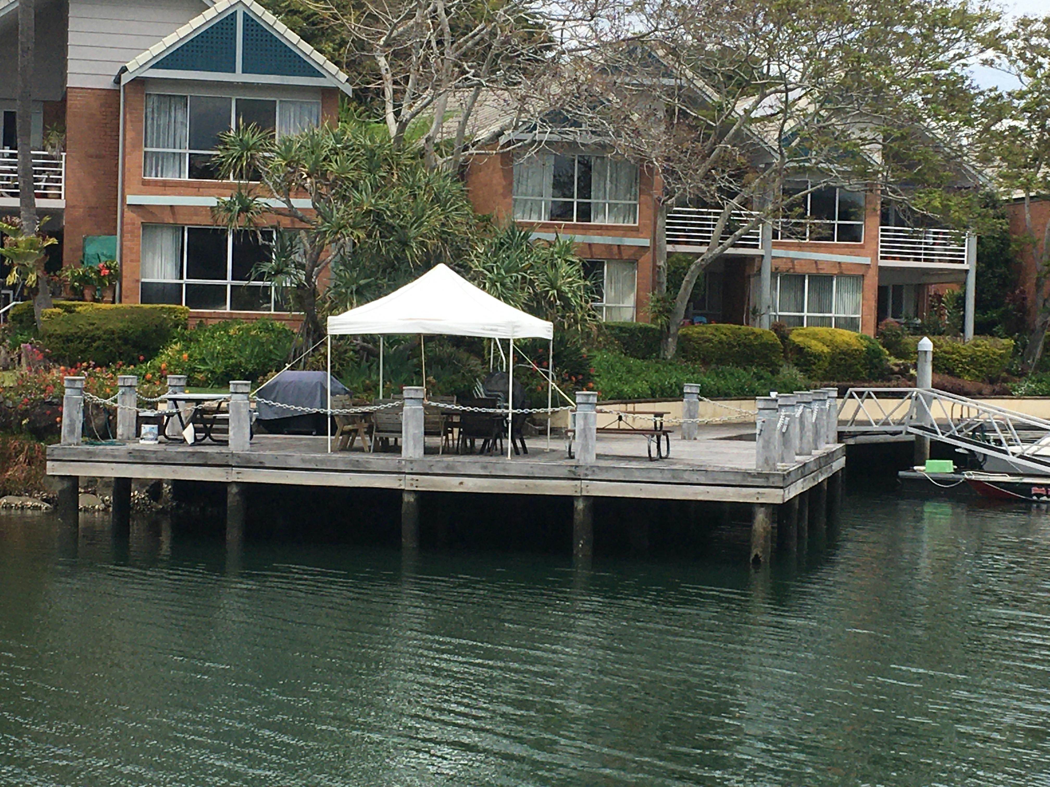 Anchorage Islands Harbour - rotunda deck from across the water