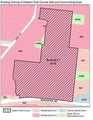 Existing Zoning of Eastern Golf Course Site and Surrounding