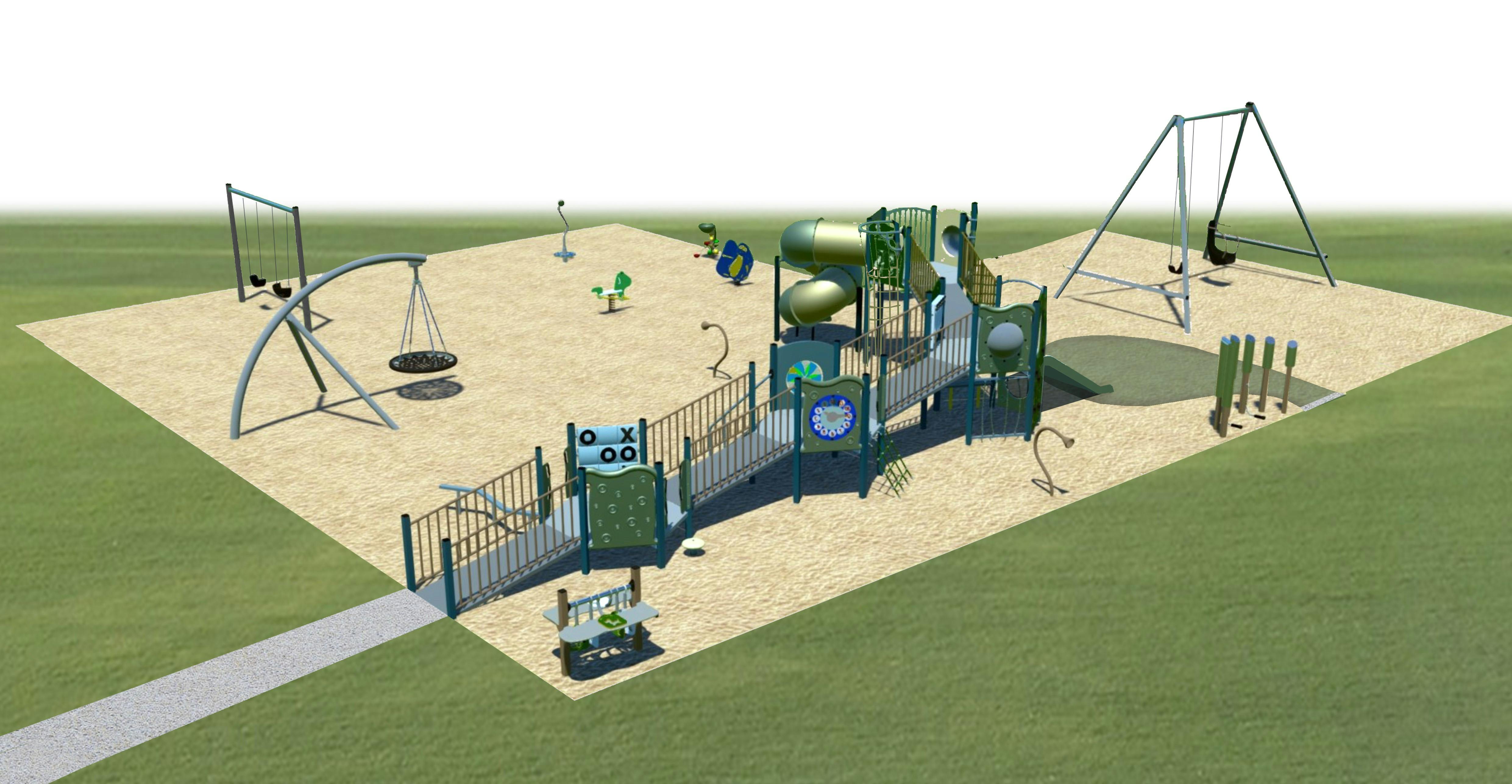 South-west view of playground final design