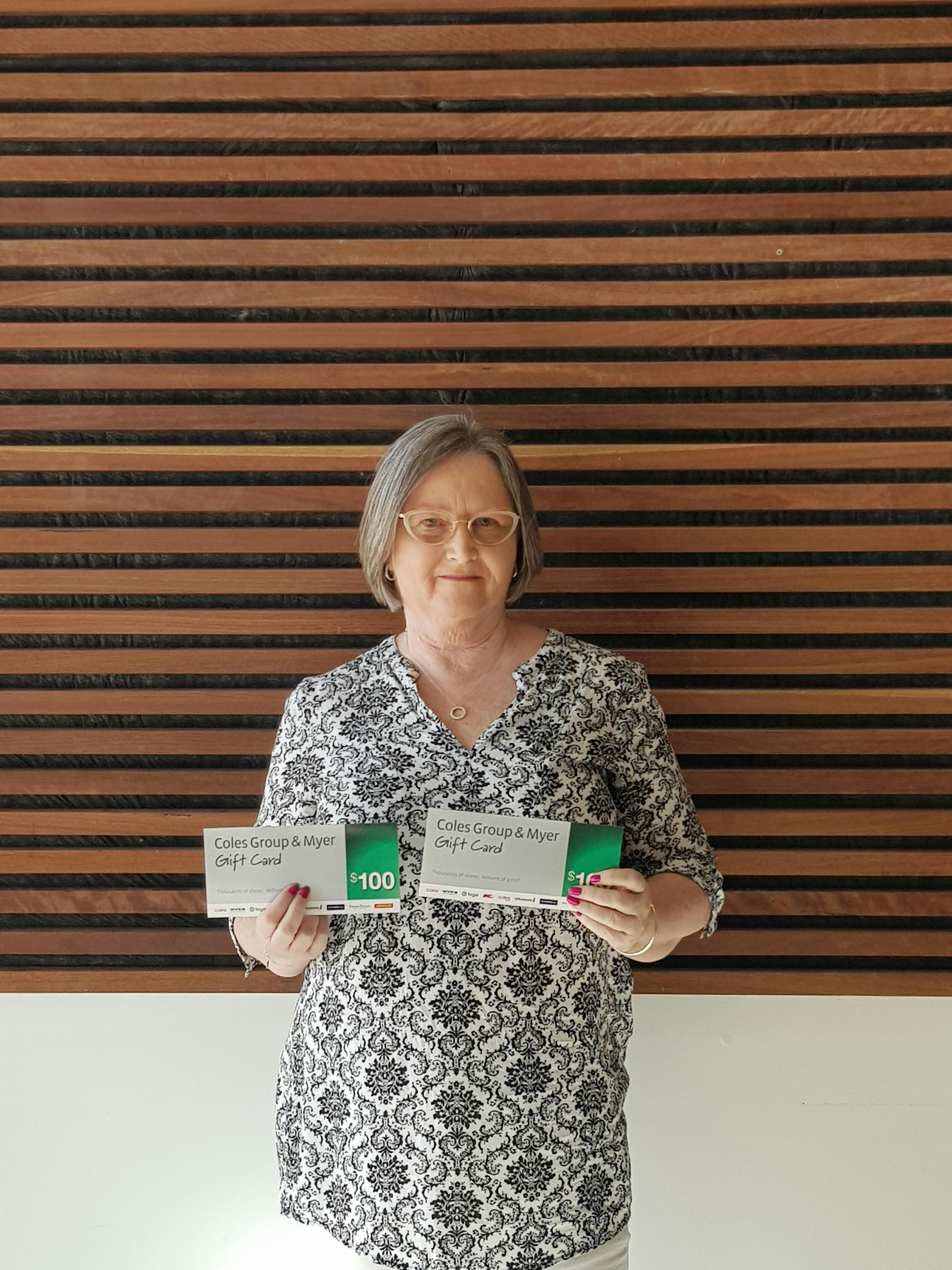 Teresa won a $200 Coles/Myer voucher!