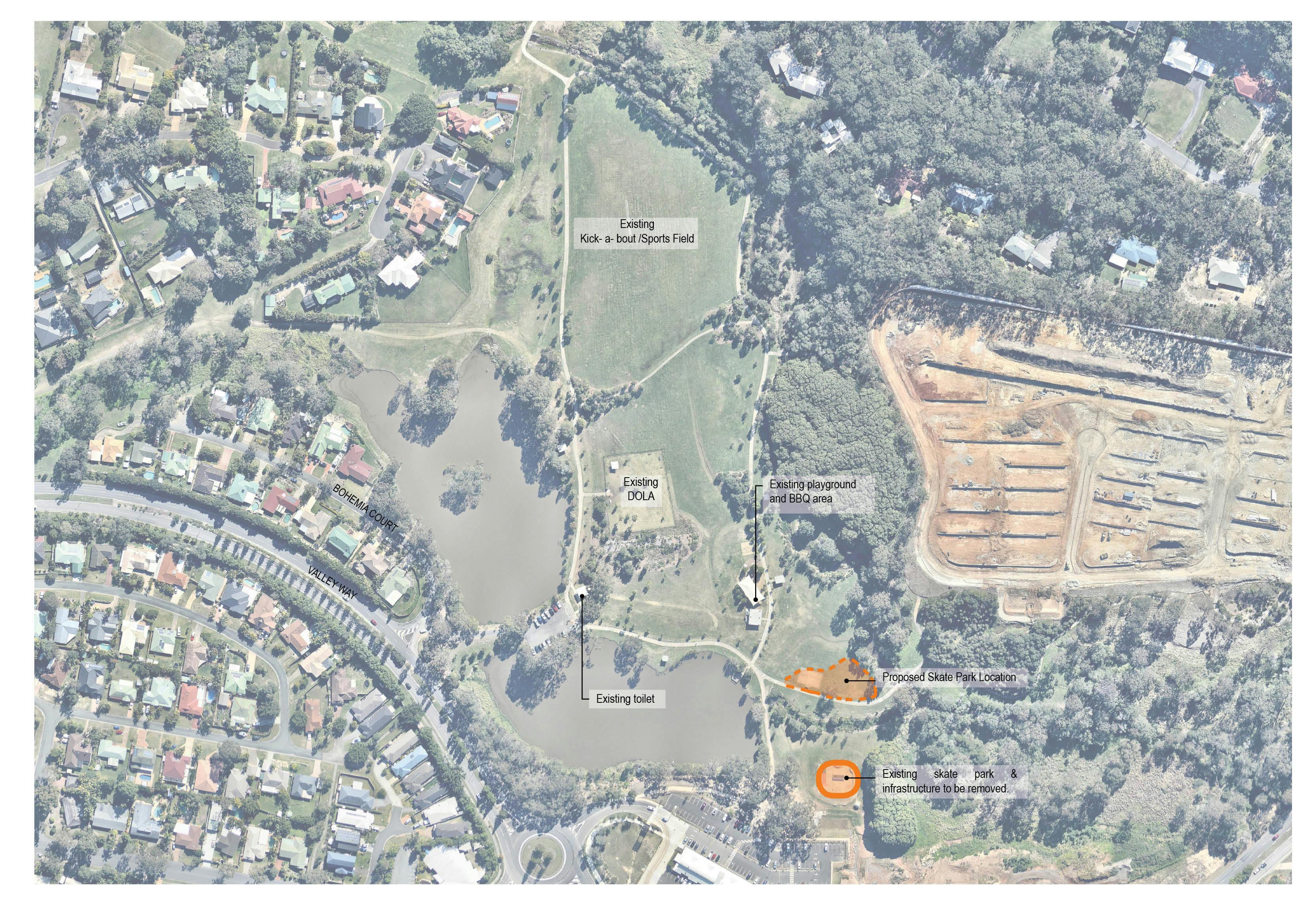 Map of the new skatepark location