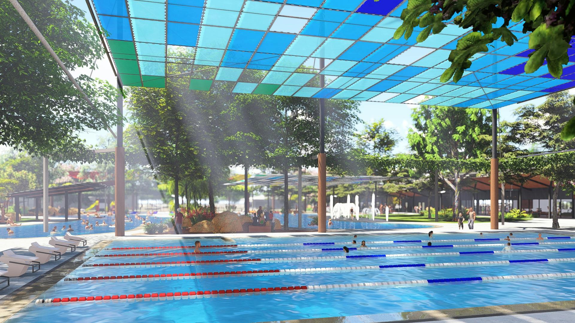 25 metre pool with shade