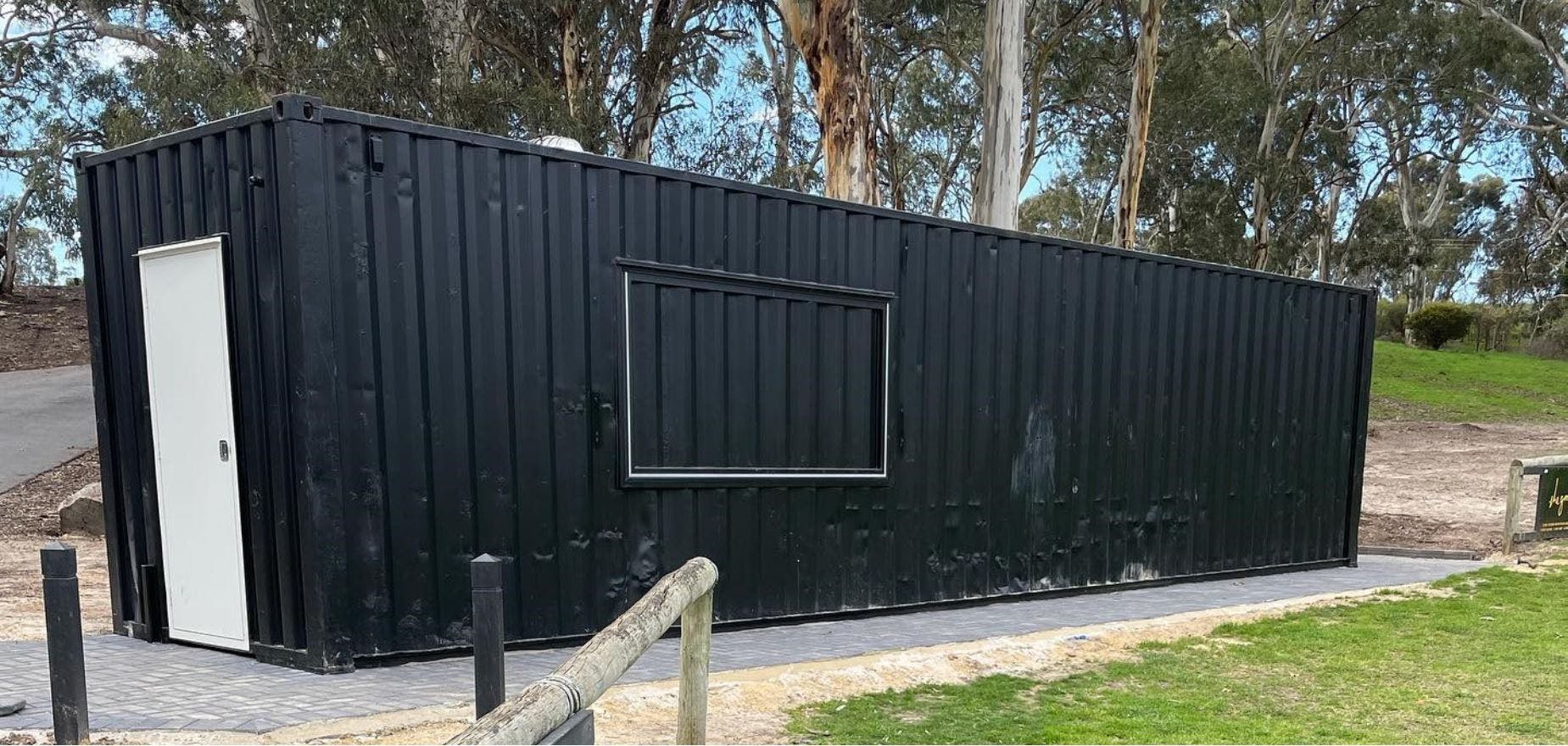 Tilley Recreation Park - image of permanent storage container from the front