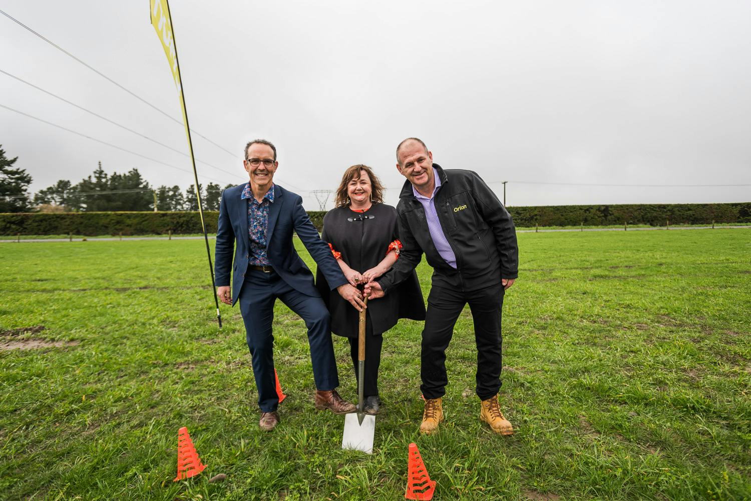 Sod-turning at the new Norwood grid exit point