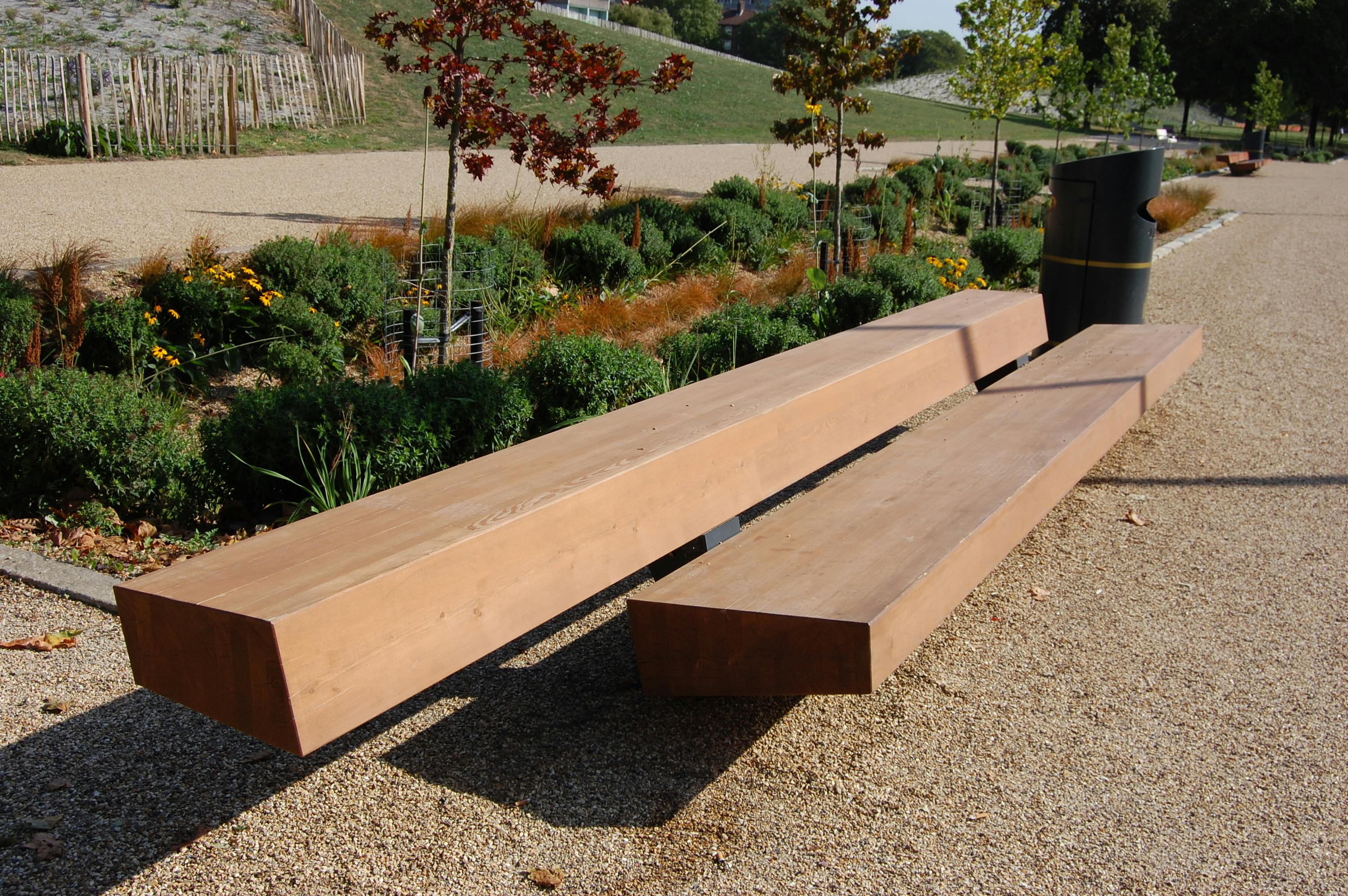 Custom seating - Option 1 - Robust, large scale reclaimed timber 