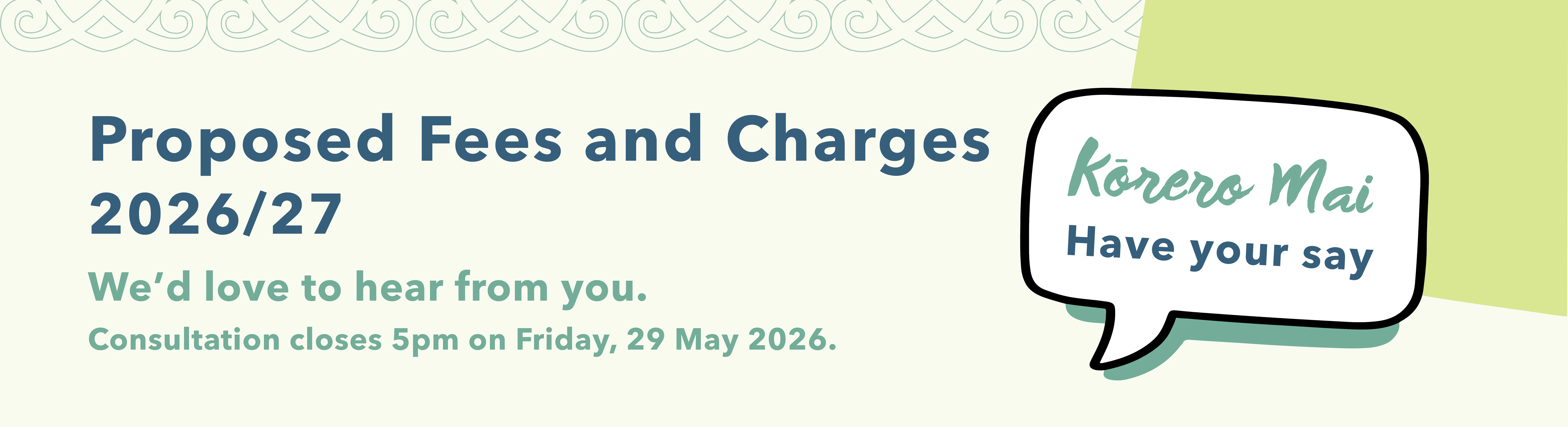 Fees and Charges Banner