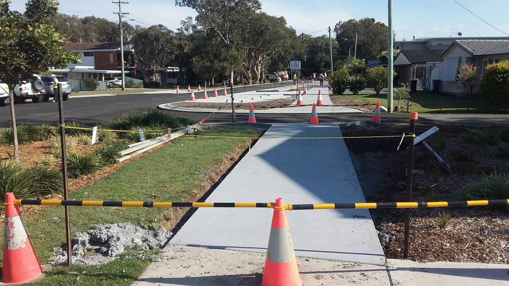 New footpath, kerb and gutter