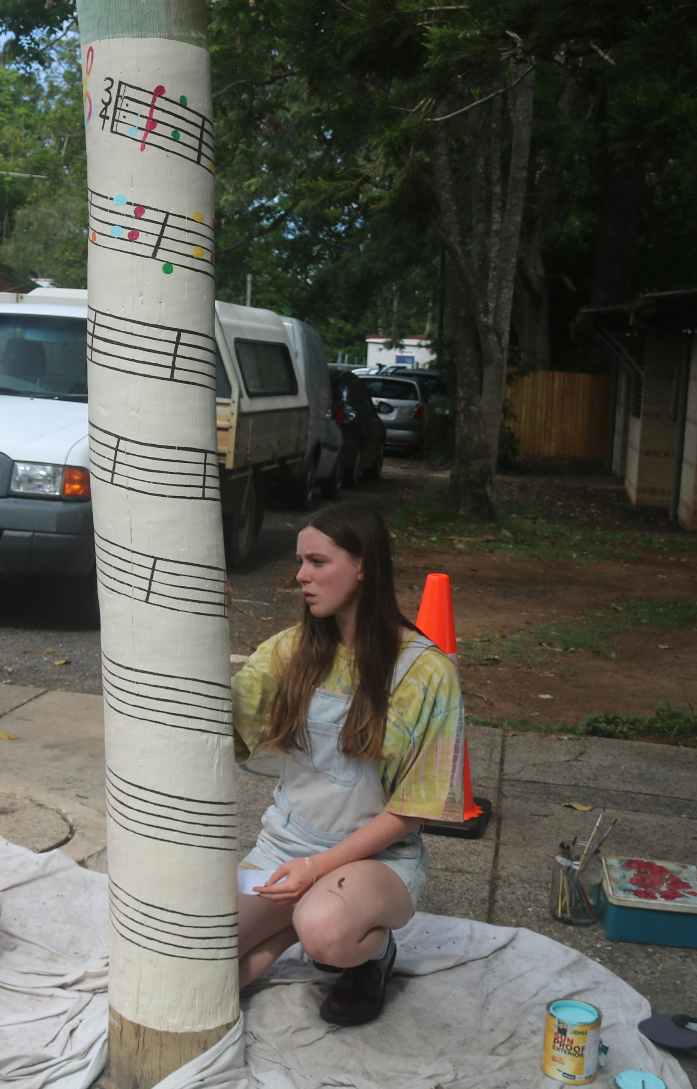 Pilot Pole Painting in Progress