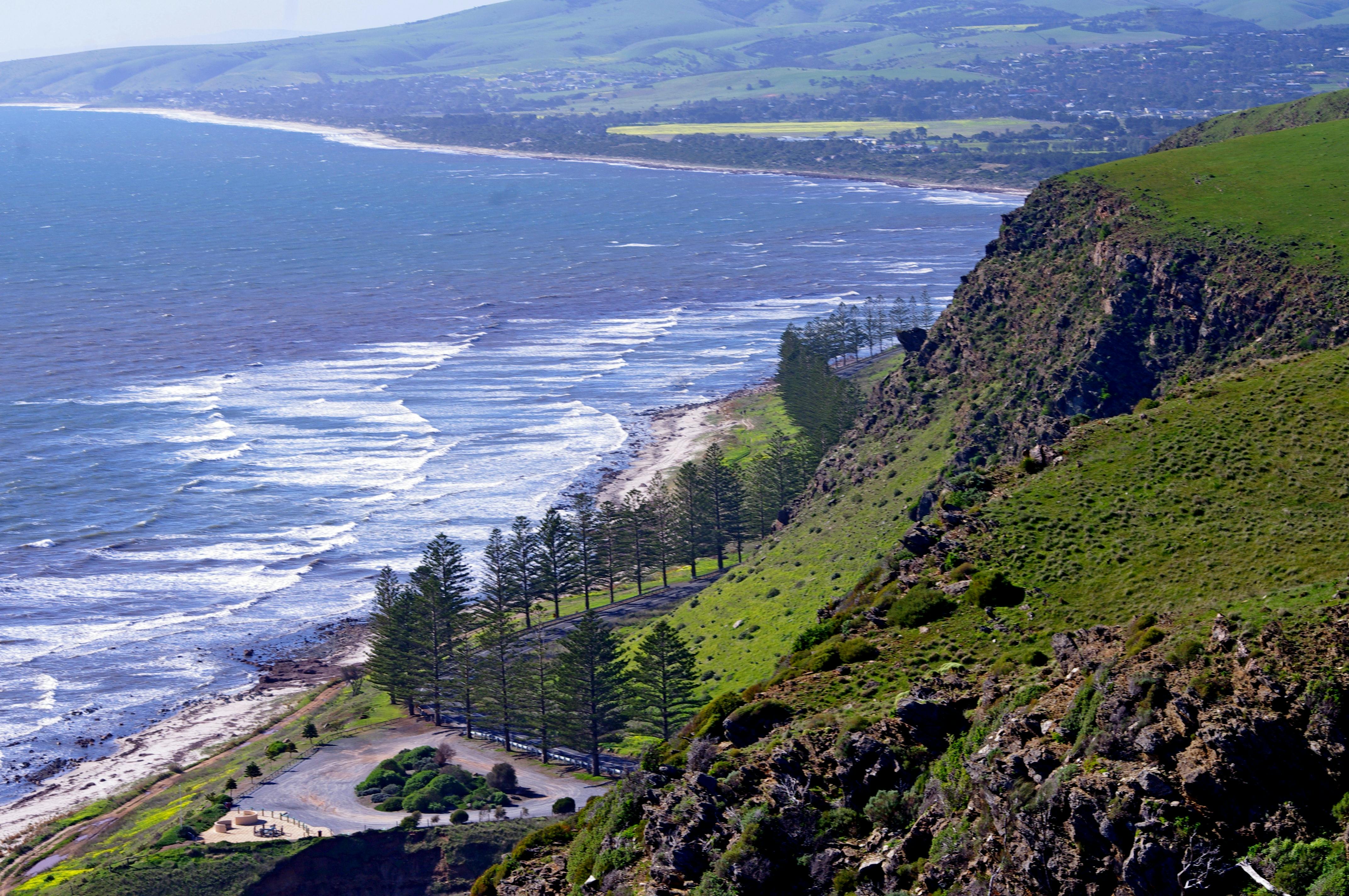 South road winding north along Lady Bay