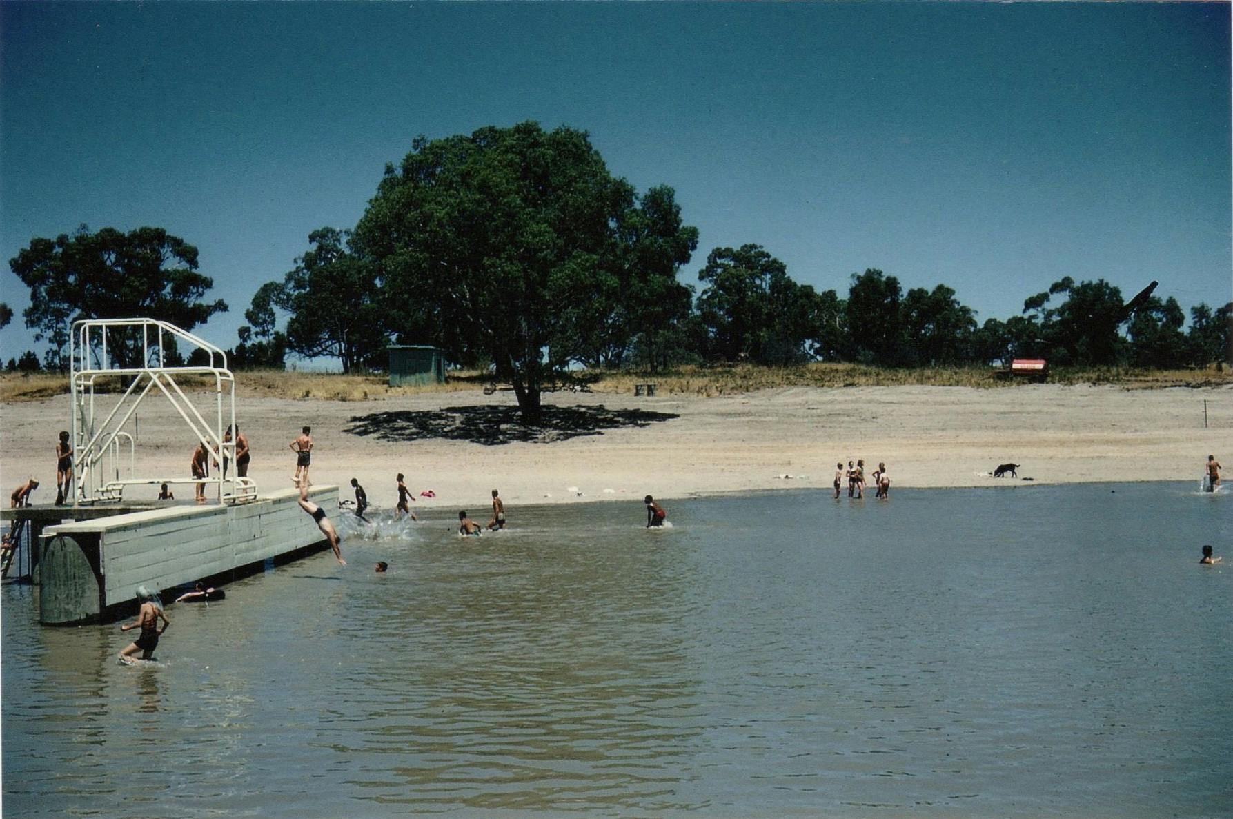 People couldn't wait to get in the lake when it started filling many years ago - and the same still happens today!