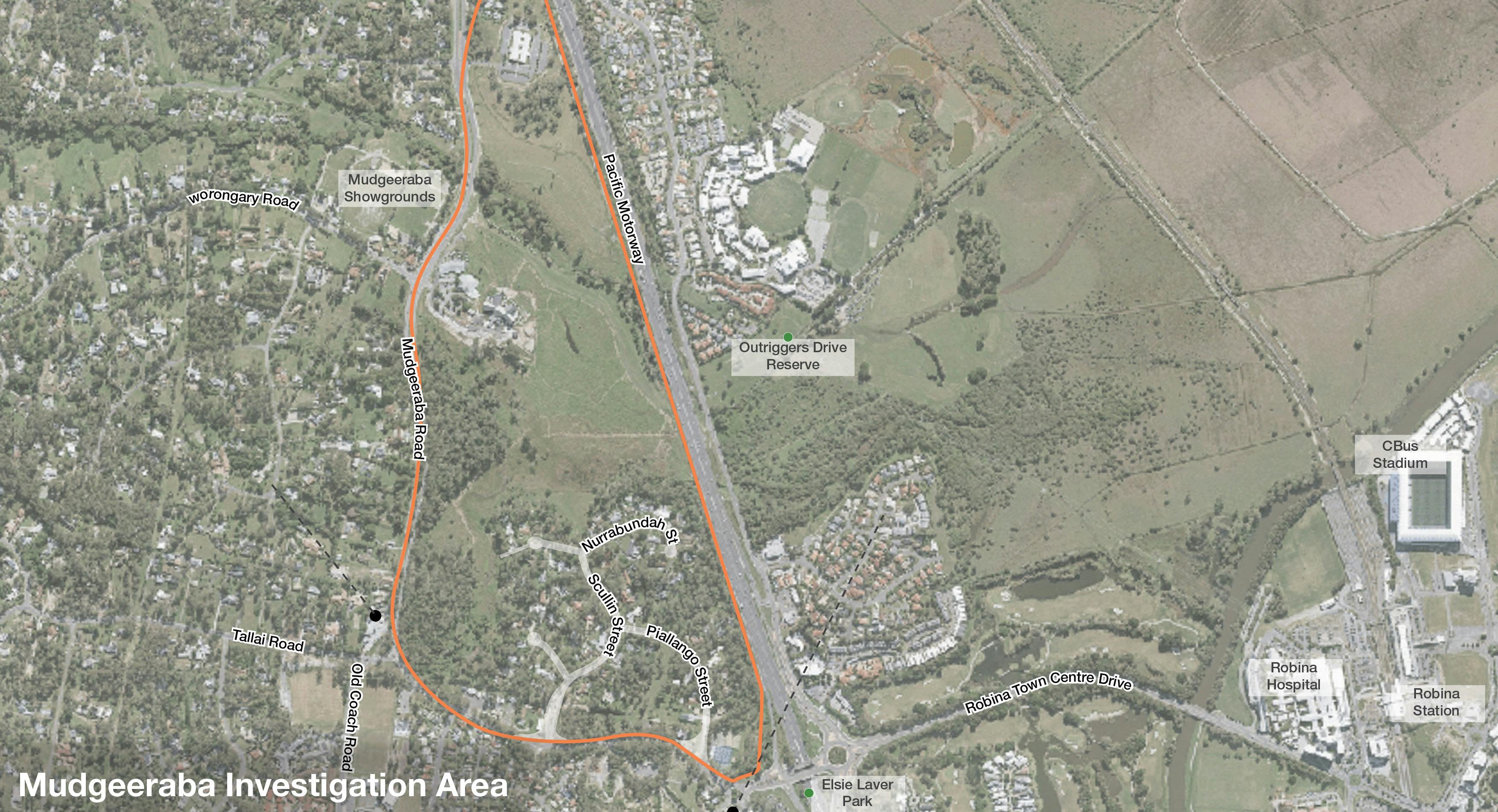 Investigation Area Mudgeeraba Map