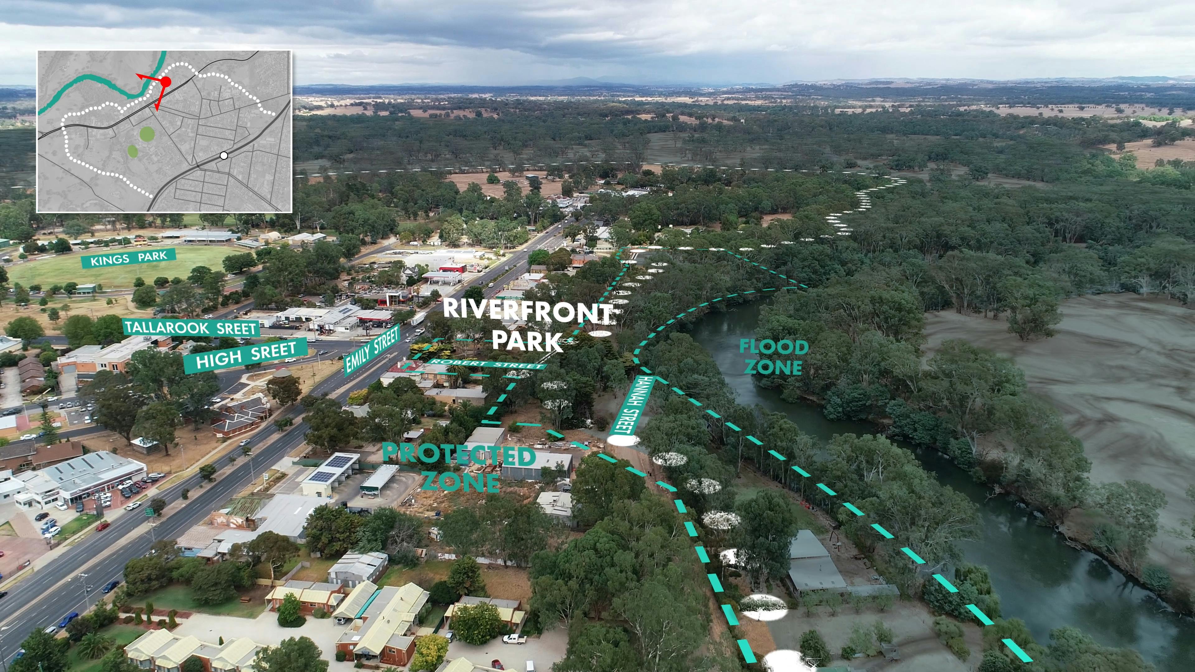 Seymour Levee protection zone around Emily and Tallarook Street