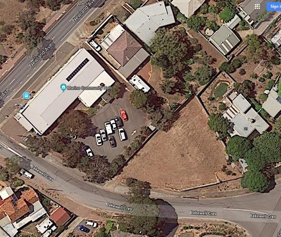 Existing Marino Community Hall aerial photo