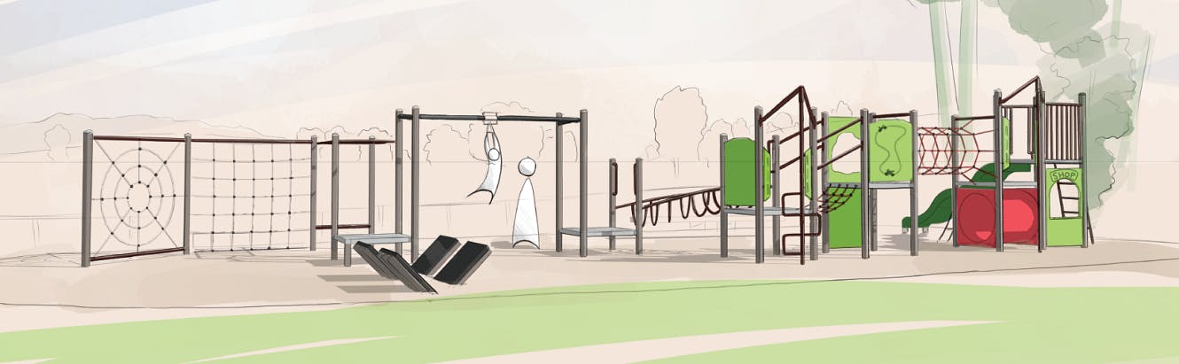 Artist impression of playground equipment