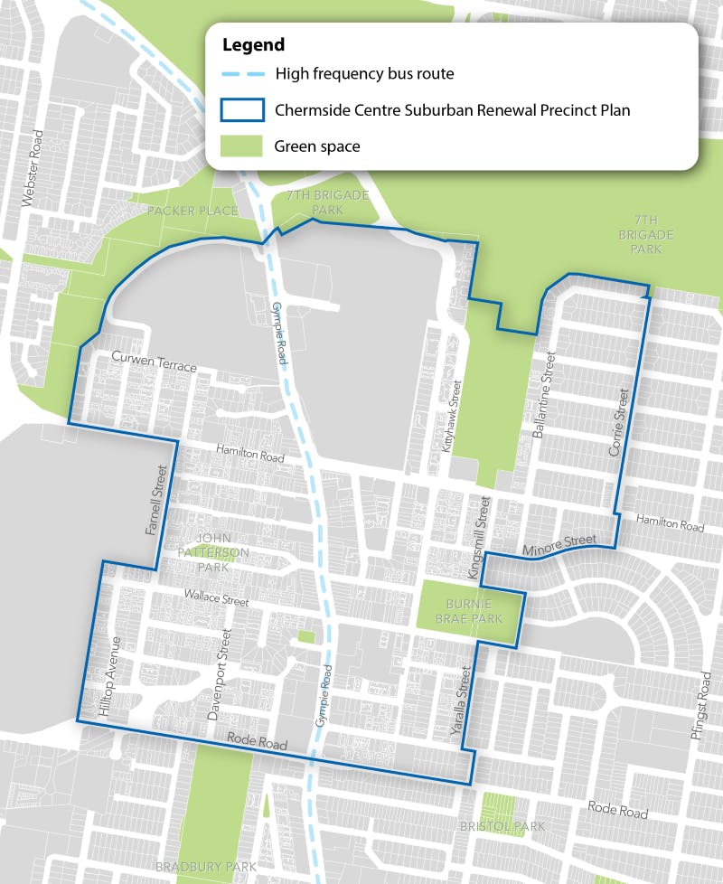 Indicative Chermside Centre Suburban Renewal Precinct boundary