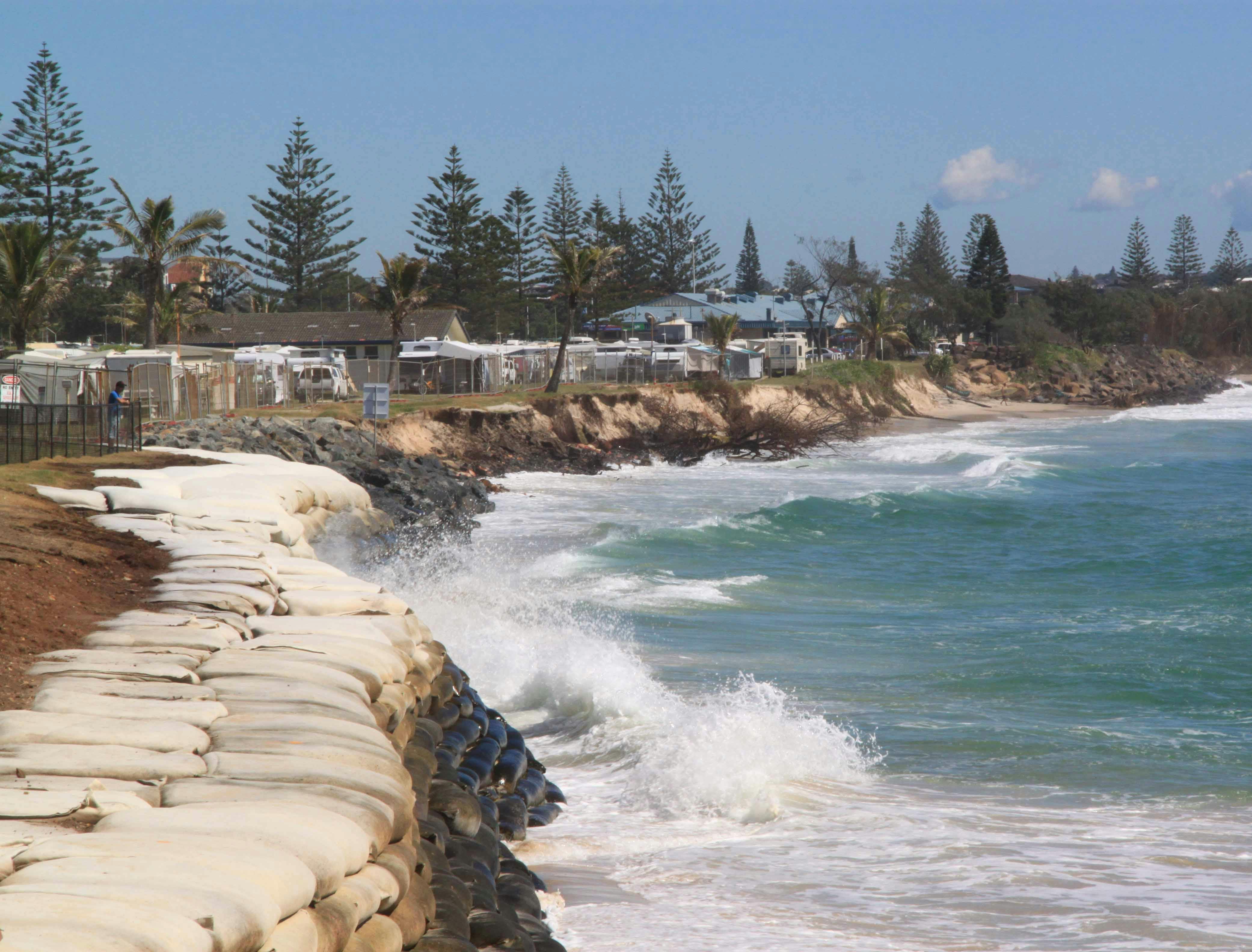 Temporary foreshore protection constructed to half erosion in 2012.