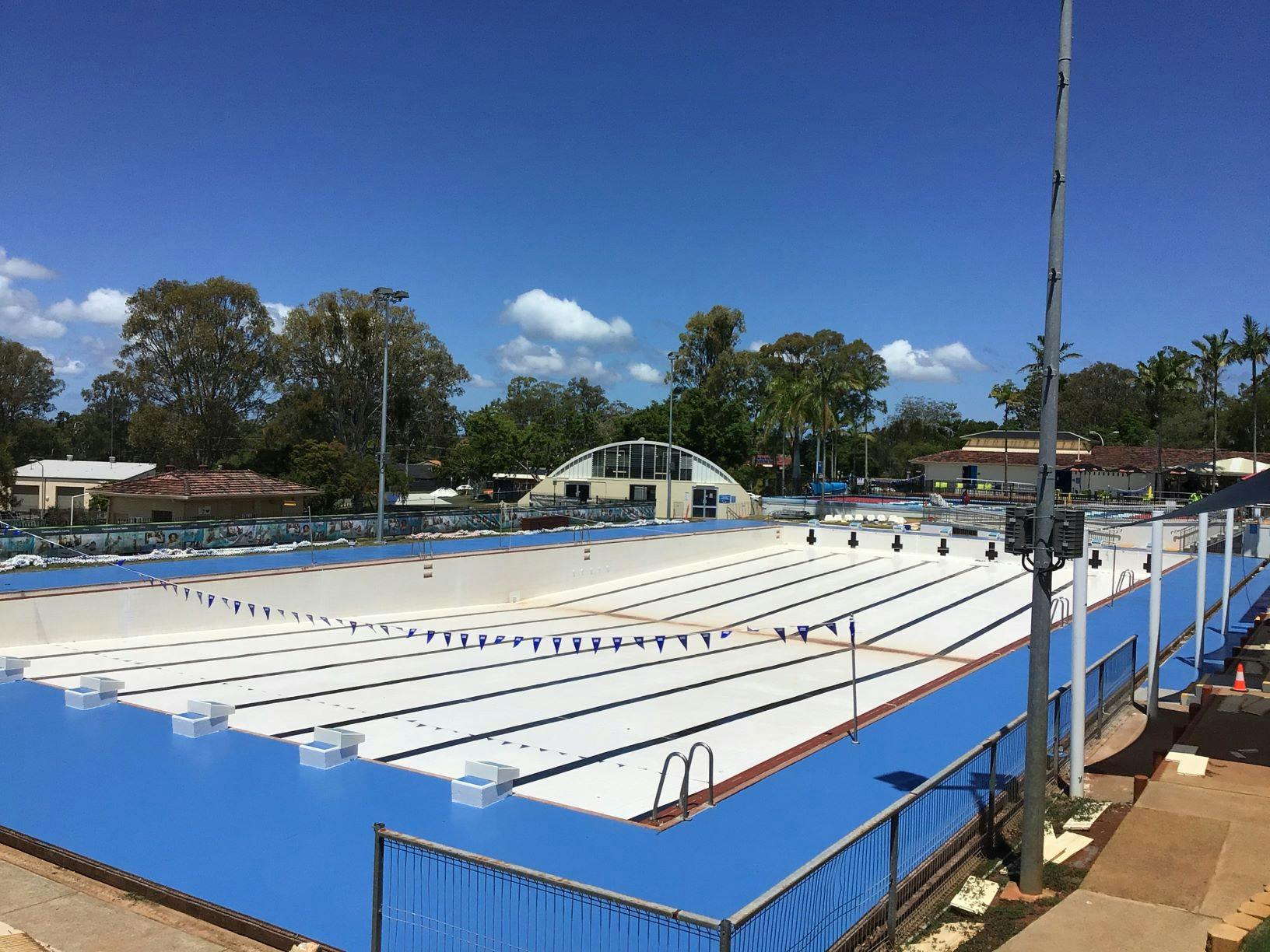 New 50 m pool concourse and starter blocks  (after)